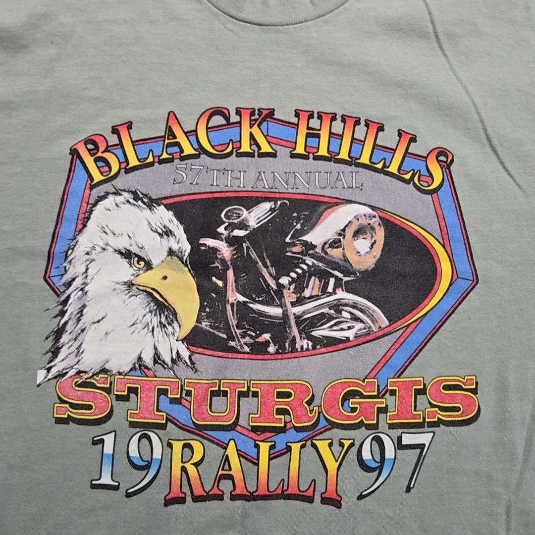 Vintage Vintage Sturgis Rally Shirt Motorcycle Rally Teal XL Tee 90s Size US XL / EU 56 / 4 - 2 Thumbnail