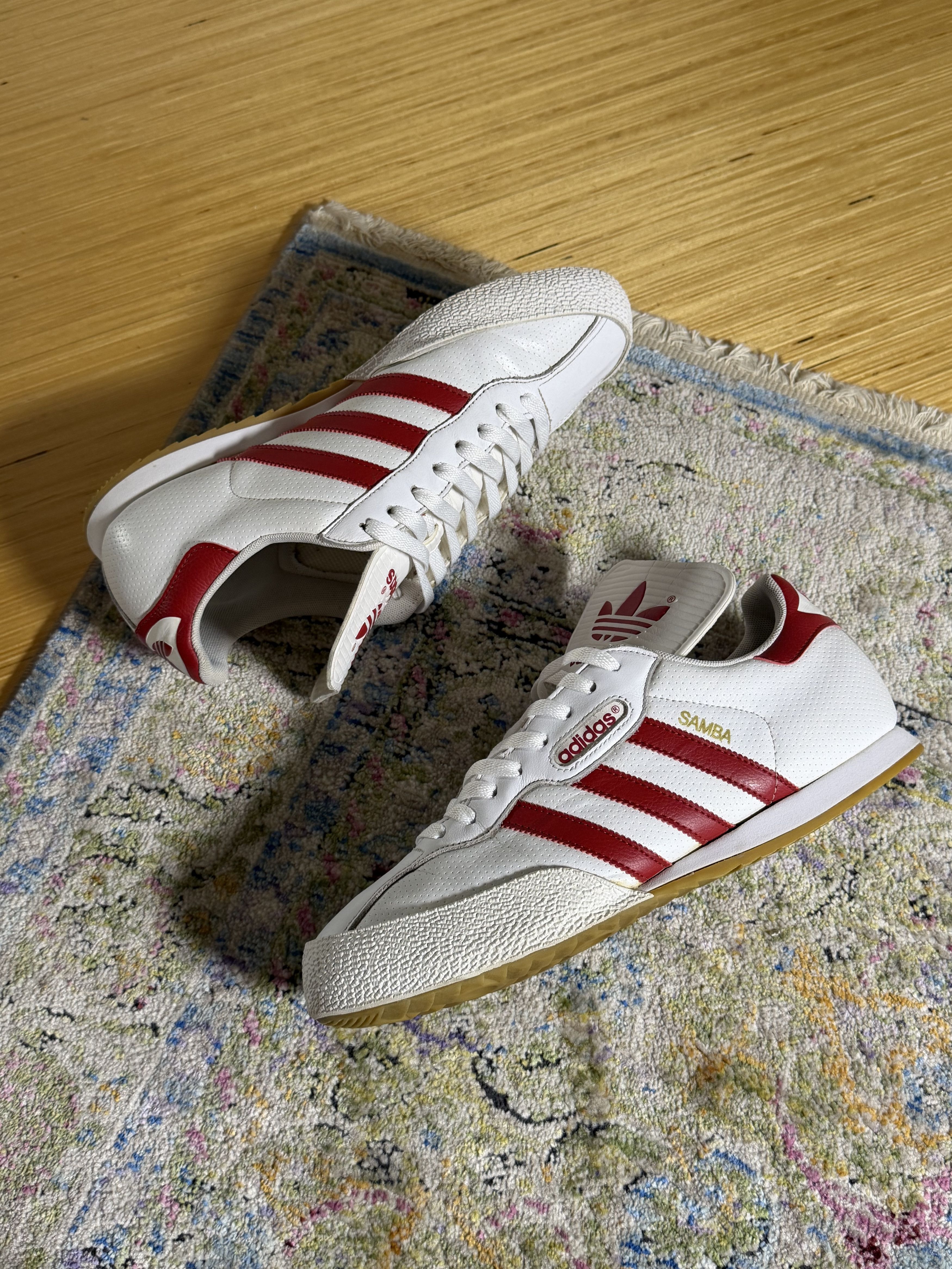 Adidas Adidas Samba Super White/Red Sneakers Size US 11 / EU 44 - 5 Thumbnail