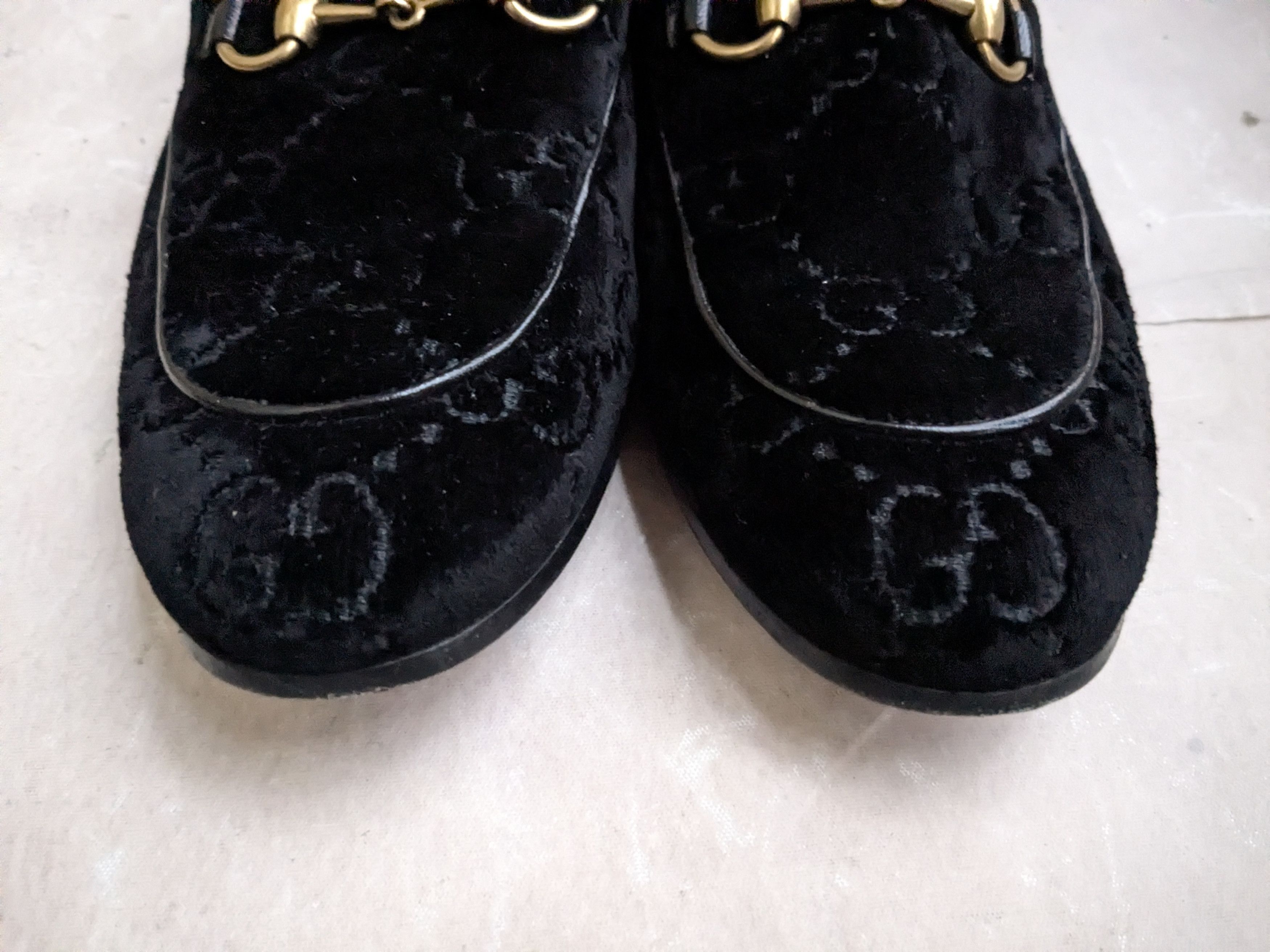 Gucci Horsebit Loafers Black 7 Velvet Monogram GG Logo - www  display picture 2