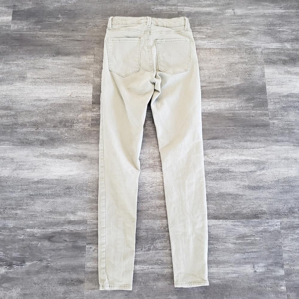 Designer Olive Denim High Waisted Refuge Super Skinny Jean Size 30" / US 8 / IT 44 - 2 Thumbnail