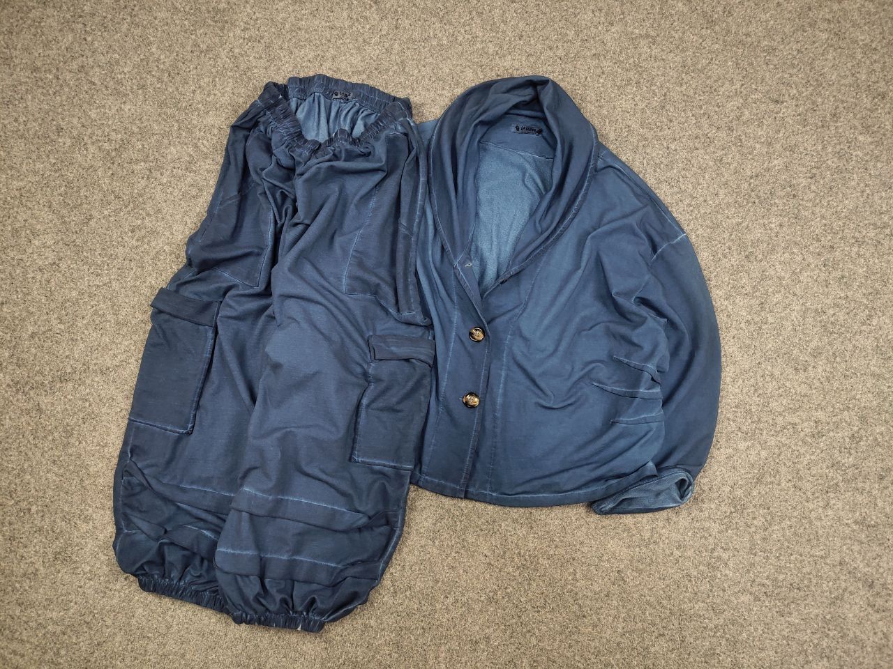 Japanese Brand La Bass Germany Design Blue Cargo Baggy Suit Pants Jacket Size L / US 10 / IT 46 - 3 Thumbnail