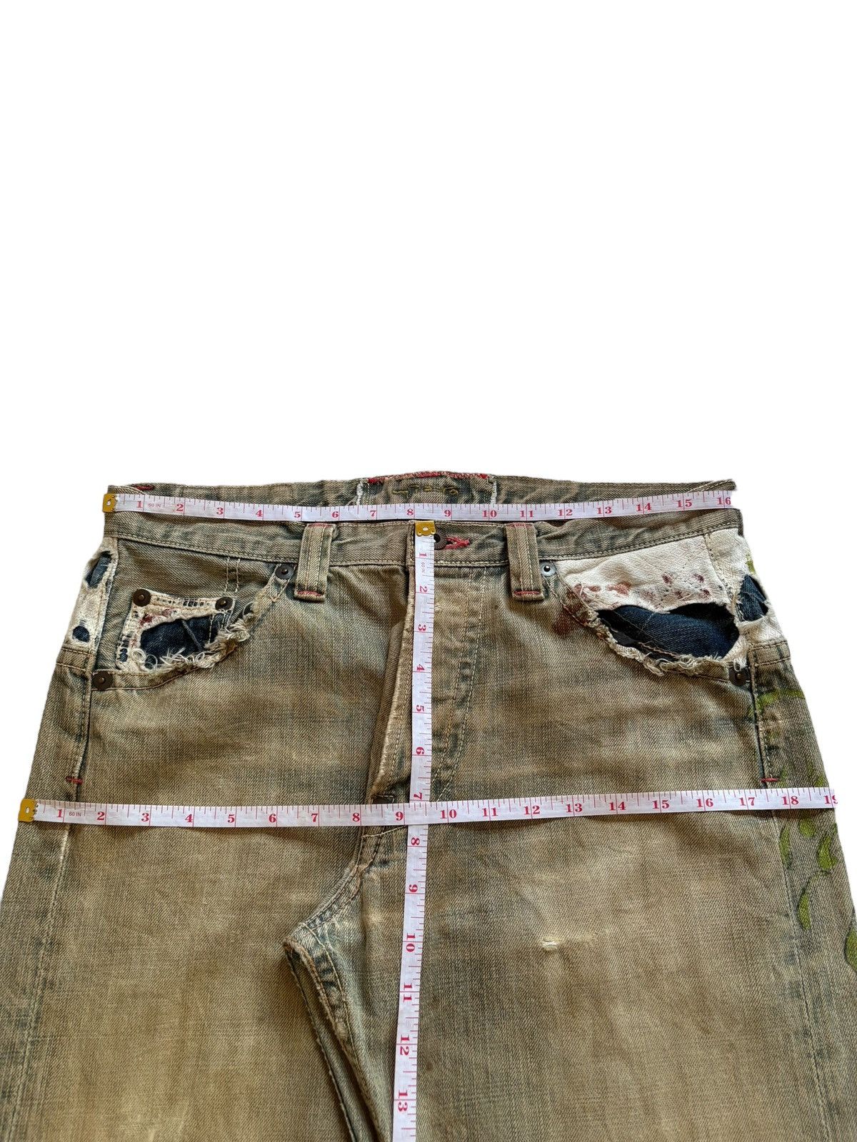Mizra Jeans Kyoto Vintage Mizra Kyoto Mud Wash Embellished Loose Baggy Jeans Size US 32 / EU 48 - 11 Thumbnail