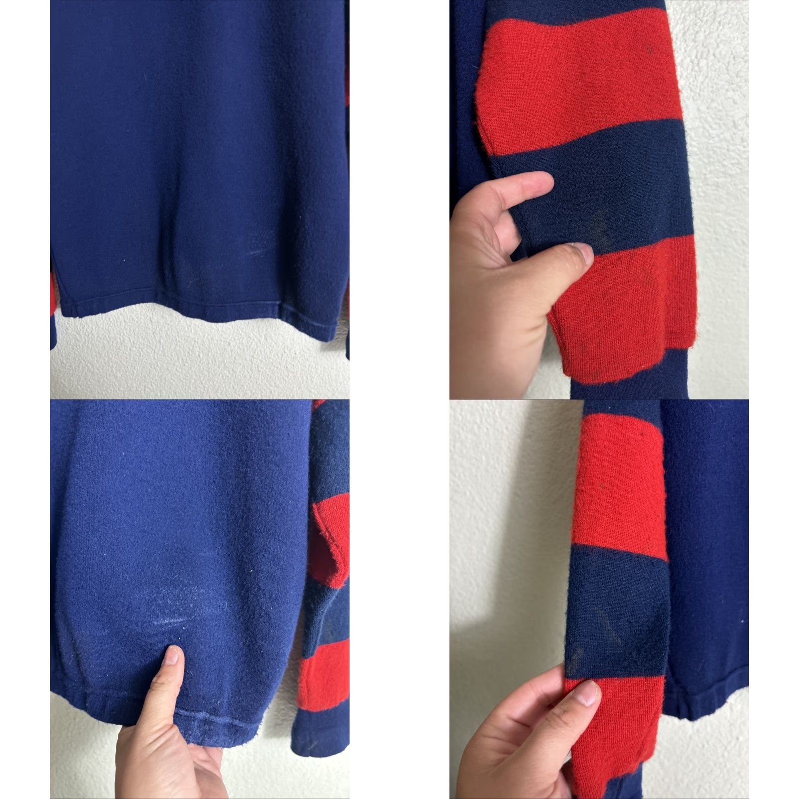 Vintage VINTAGE Dorfman Pacific Sportswear Hoodie Full Zip M Men Blue Striped Acrylic | 23" Chest 24" Length Size US M / EU 48-50 / 2 - 9 Thumbnail