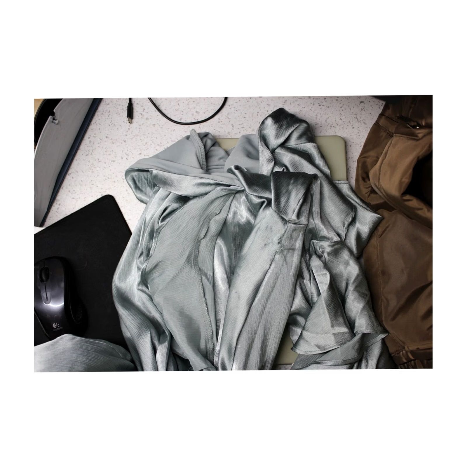 Vintage Taylor Womens Satin Tie-Waist Maxi Dress seafoam Size 12 Size XL / US 12-14 / IT 48-50 - 2 Thumbnail