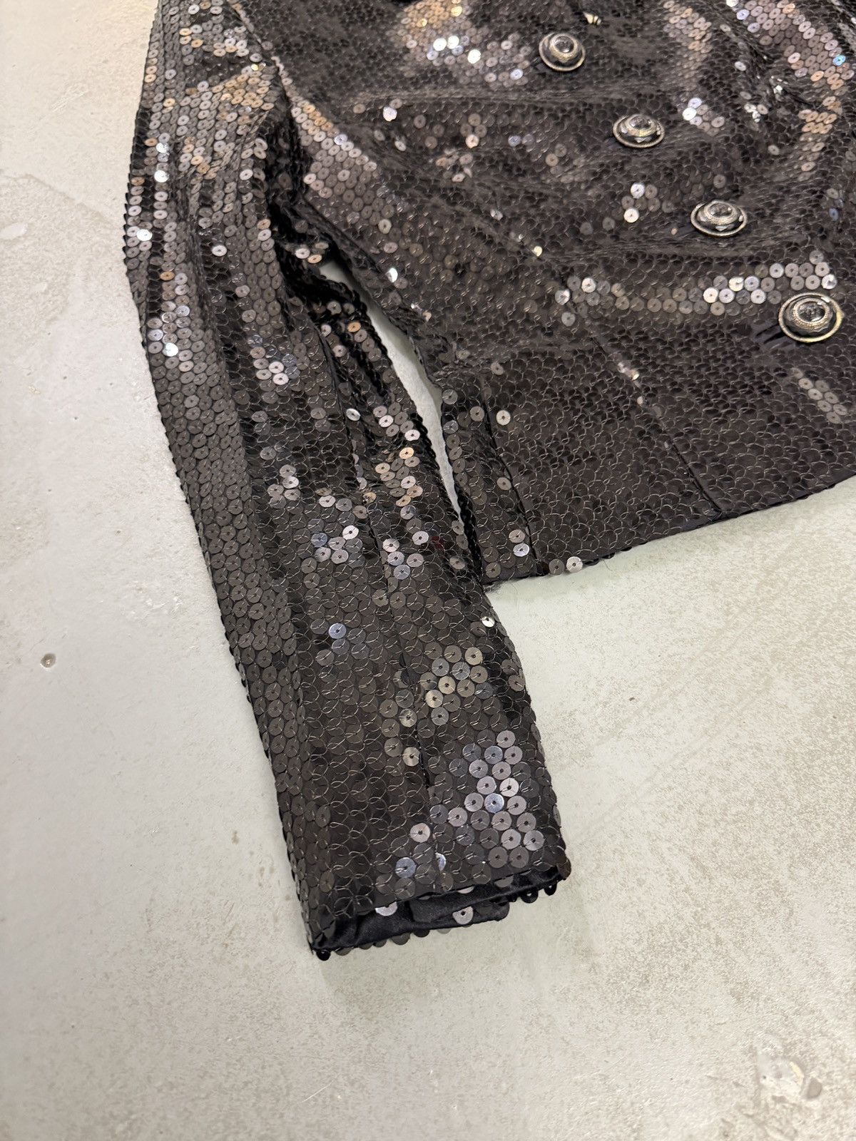 Versace F/W 1995 Gianni Versace Couture Black Sequin Medusa Jacket Size S / US 4 / IT 40 - 2 Thumbnail