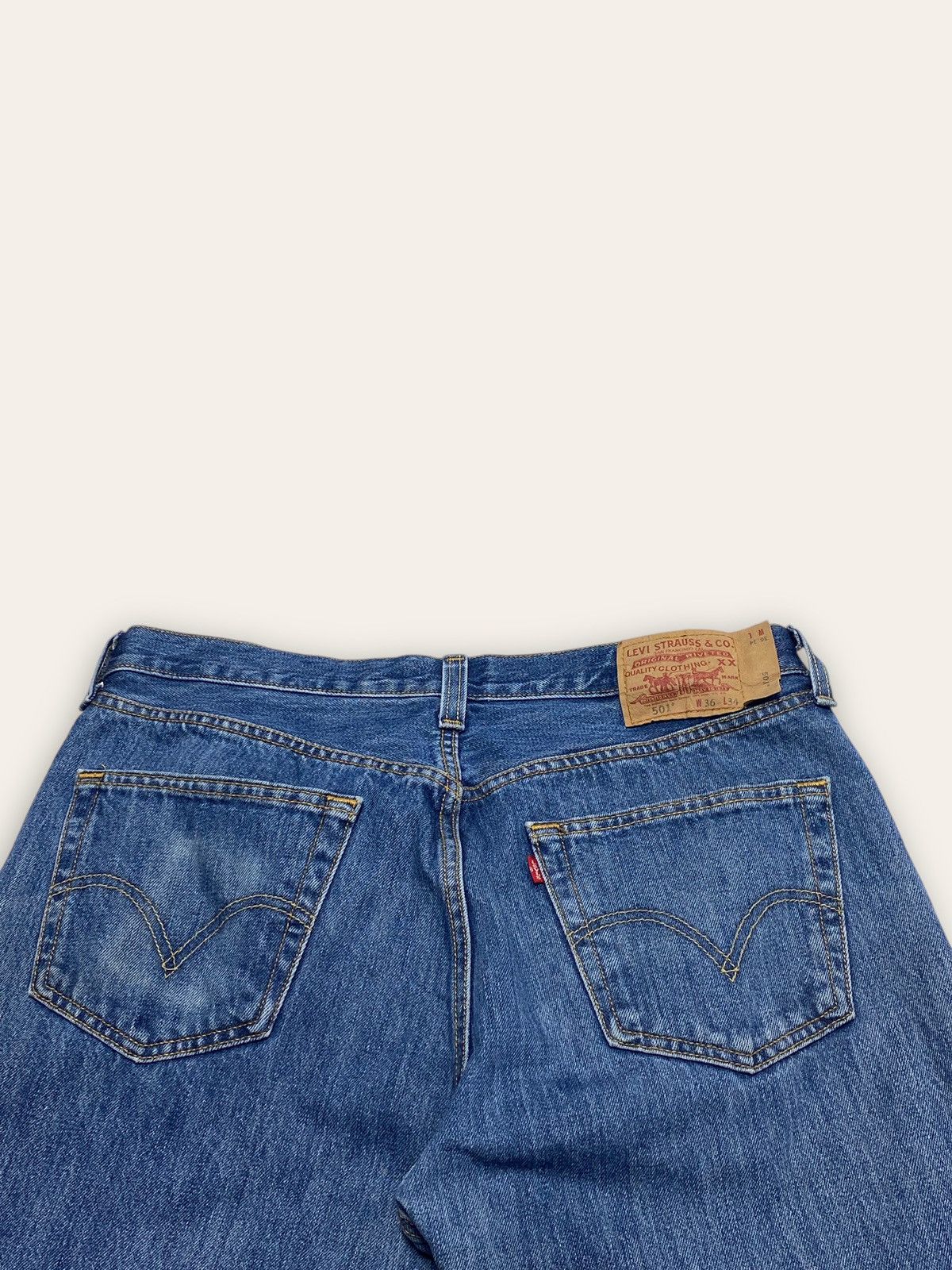 Jean Vintage LEVIS Blue Denim Jeans Made in Mexico 501 W36 L30 Size US 36 / EU 52 - 10 Thumbnail