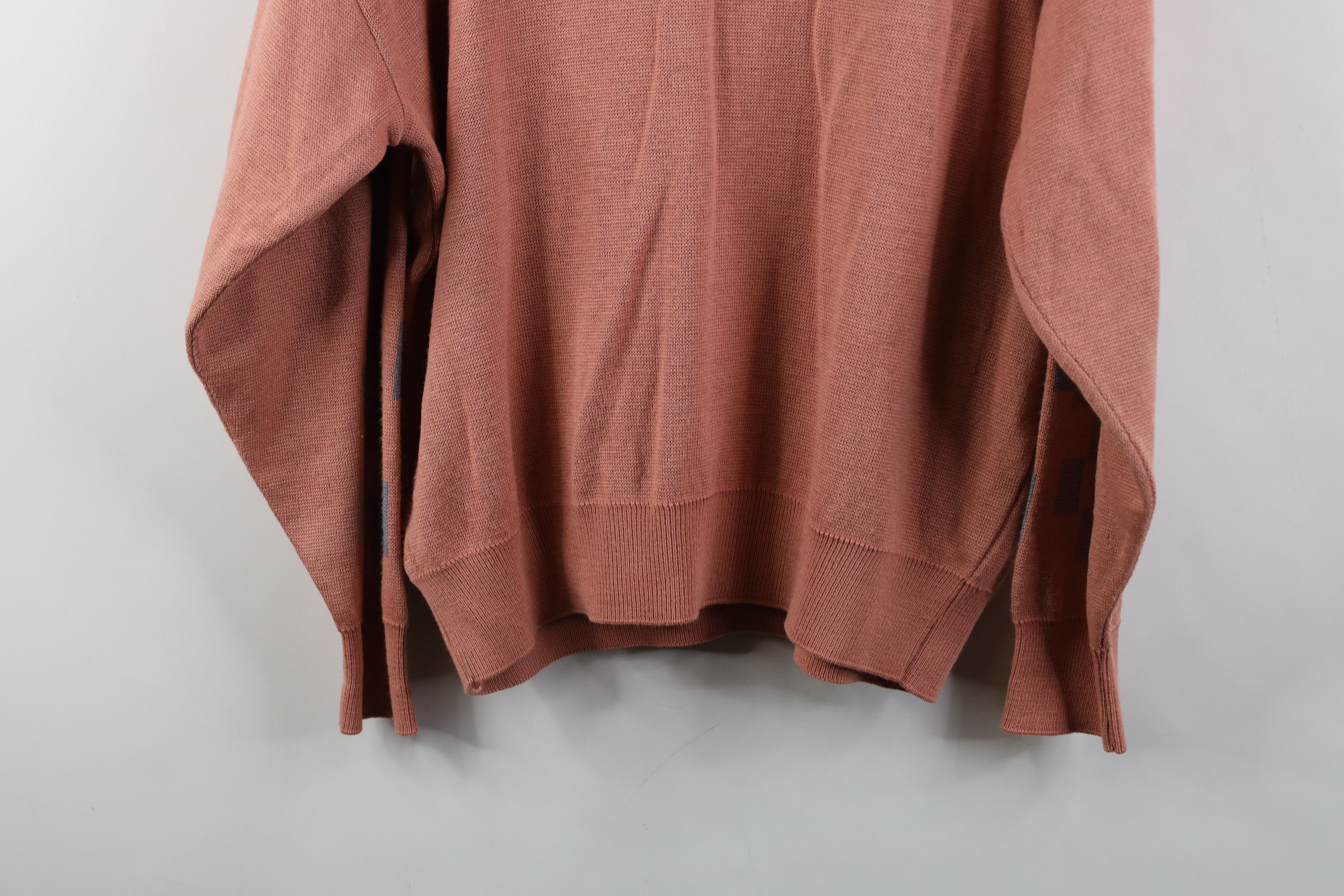 Vintage Vintage 90s Streetwear Wool Blend Knit V-Neck Sweater Pink Size US L / EU 52-54 / 3 - 14 Thumbnail