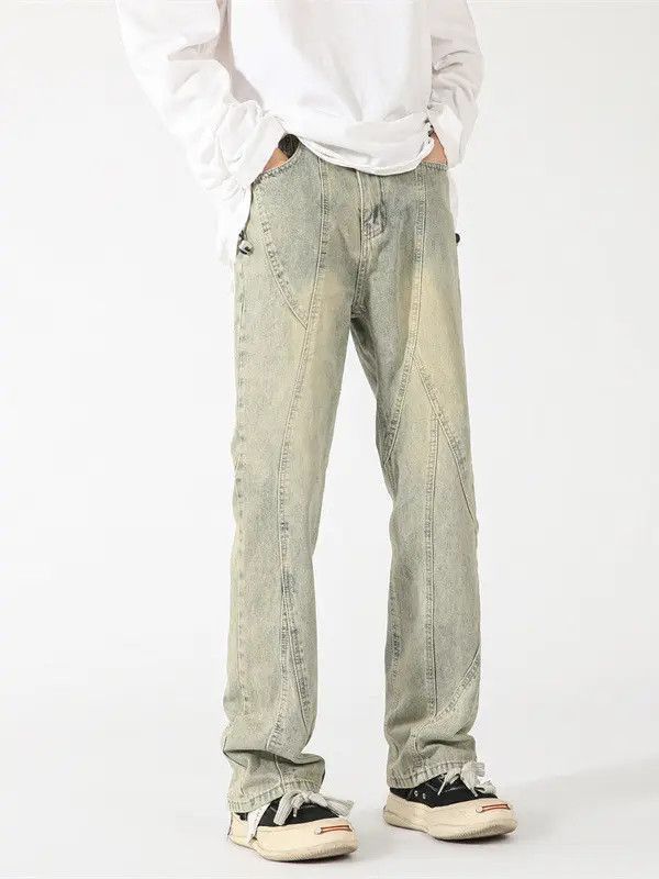Japanese Brand Straight tube loose fitting patchwork jeans Size US 32 / EU 48 - 4 Thumbnail