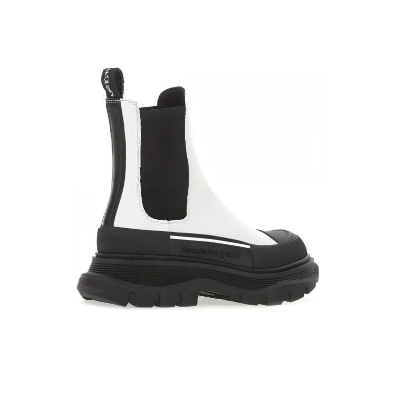 Alexander McQueen o1y0225 Ankle Boots in White & Black Size US 10 / IT 40 - 4 Thumbnail