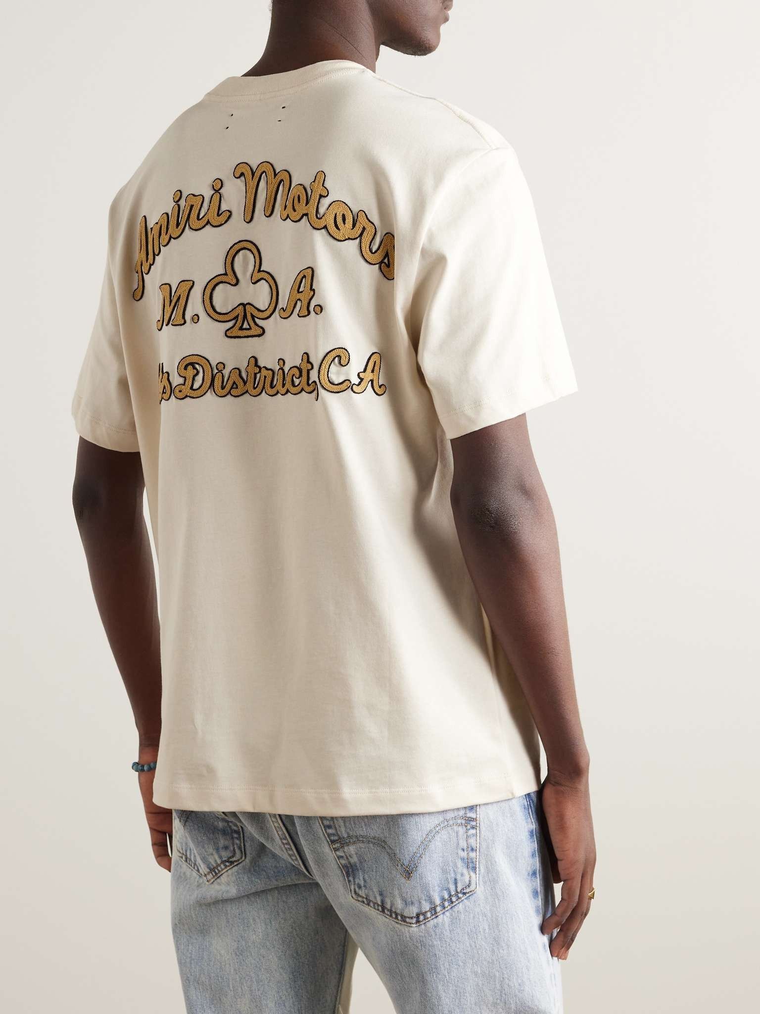 Amiri oc11z0225 Logo-Appliquéd Cotton-Jersey T-Shirt Light Beige Size US XL / EU 56 / 4 - 4 Thumbnail
