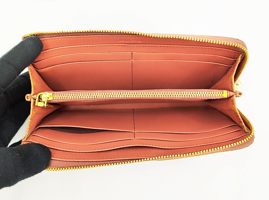 Miu Miu original MIU MIU full leather zip long wallet Size ONE SIZE - 2 Thumbnail