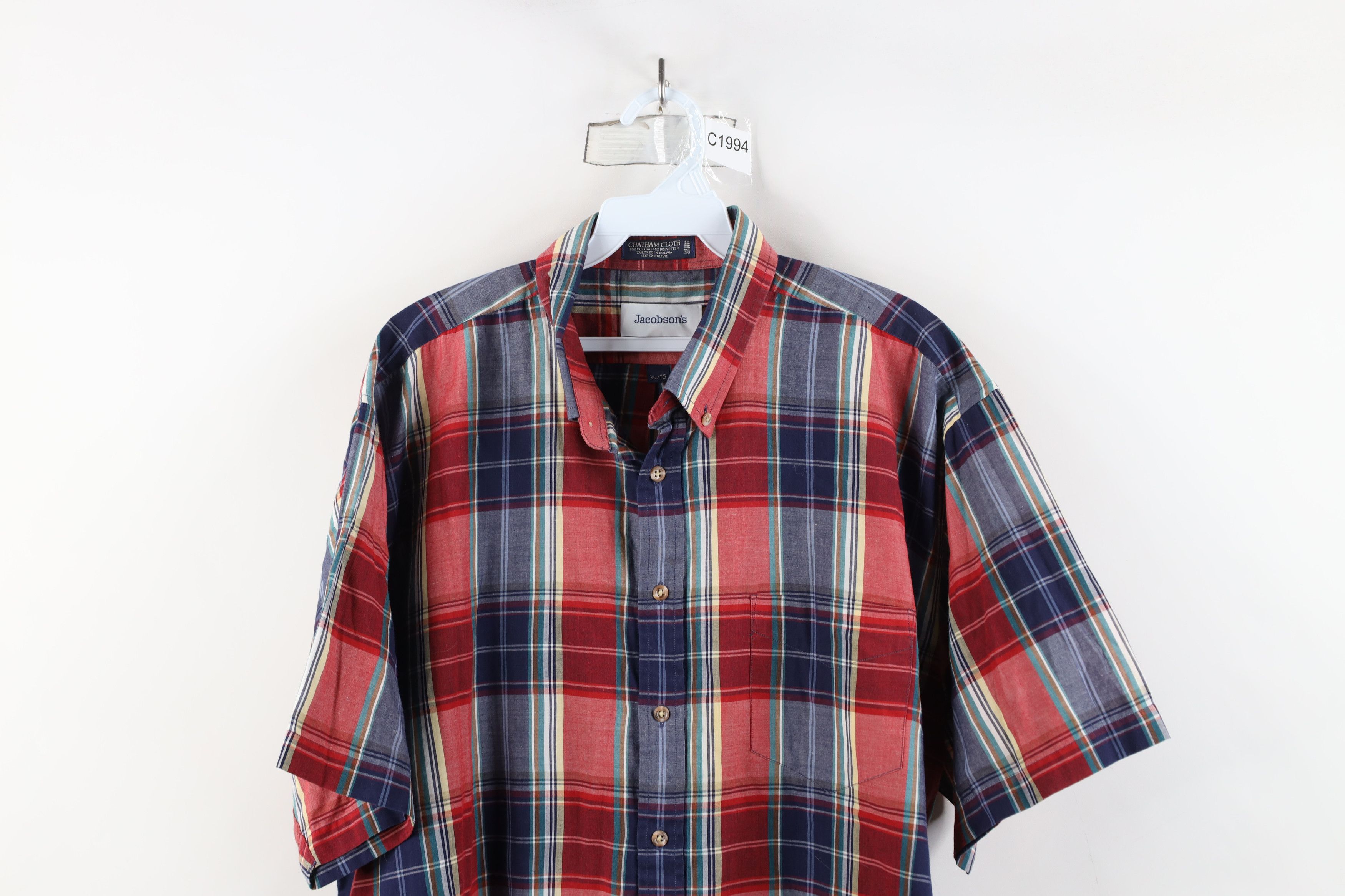 Vintage Vintage 90s Streetwear Cloth Madras Plaid Button Down Shirt Size US XL / EU 56 / 4 - 2 Thumbnail