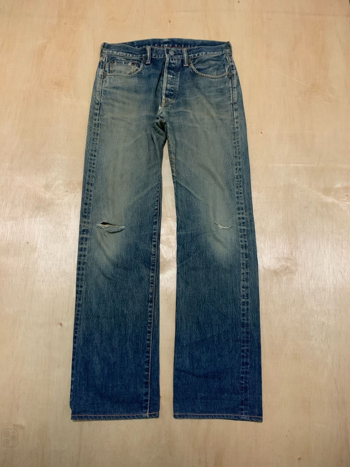 45rpm × Japanese Brand Vintage R by 45rpm Distressed Denim Made In Japan Size US 31 - 2 Thumbnail