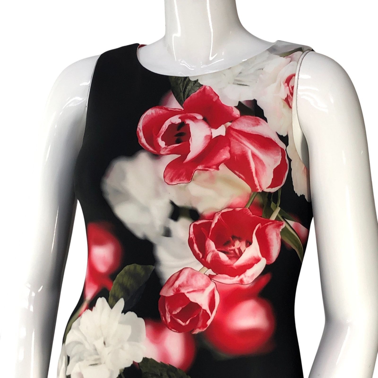 Calvin Klein Calvin Klein Size 10 Dress Scuba Roses Sleeveless Career Size L / US 10 / IT 46 - 2 Thumbnail