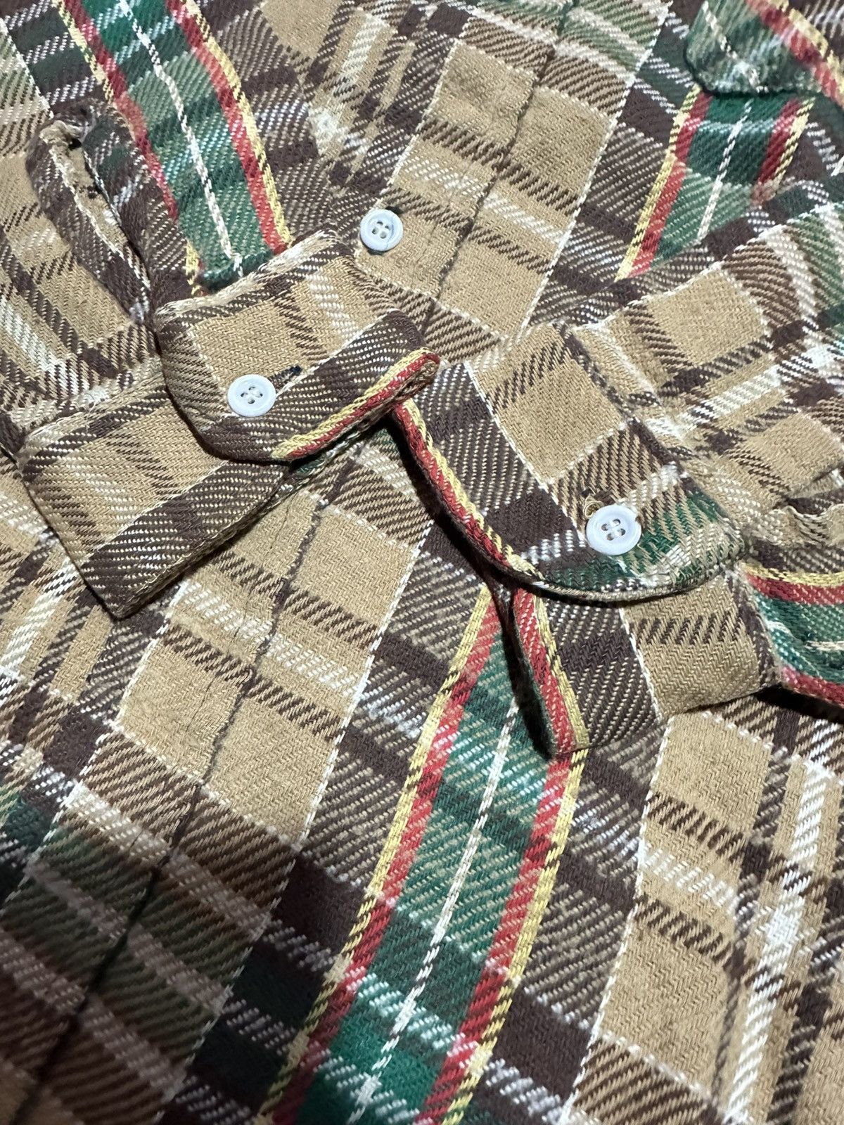 Big Mac Vtg 70s Big Mach Flanel shadow plaid long sleeve shirt Size US L / EU 52-54 / 3 - 4 Thumbnail