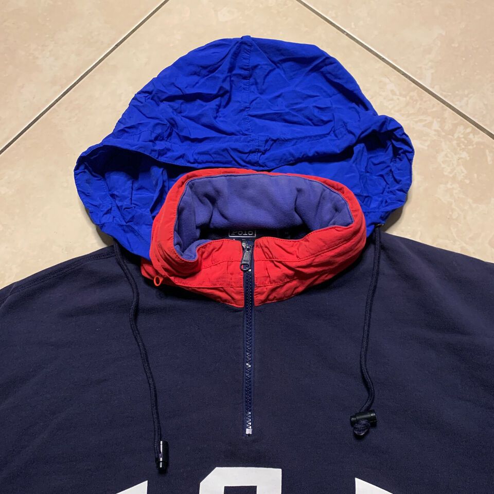Polo Ralph Lauren Vintage POLO Ralph Lauren USA Flag 1/4 Zip Hoodie M Size US M / EU 48-50 / 2 - 10 Thumbnail