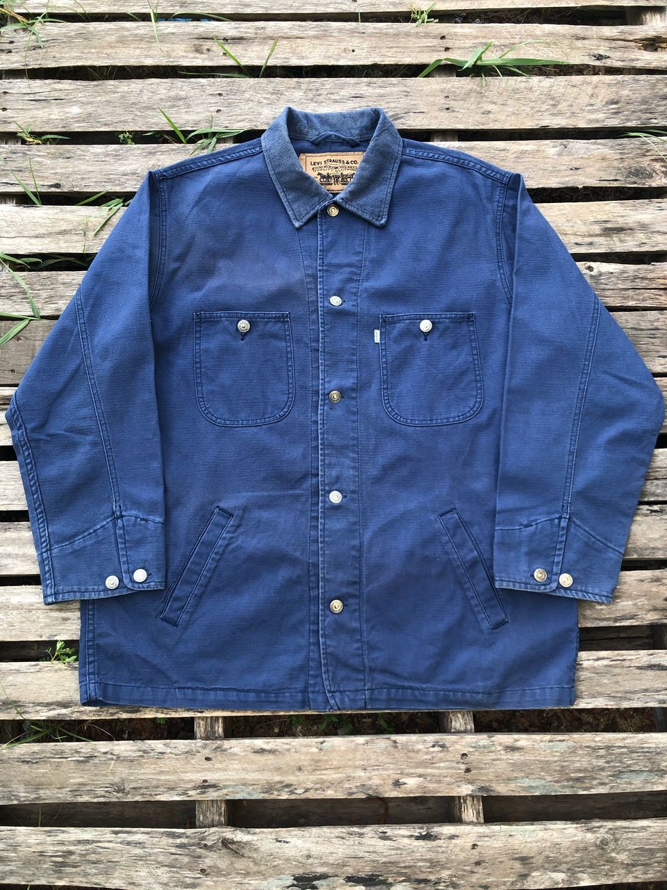 Levi's × Vintage Vintage 90s Levi's Workers Chore Jacket White Tab Size US XL / EU 56 / 4 - 1 Thumbnail