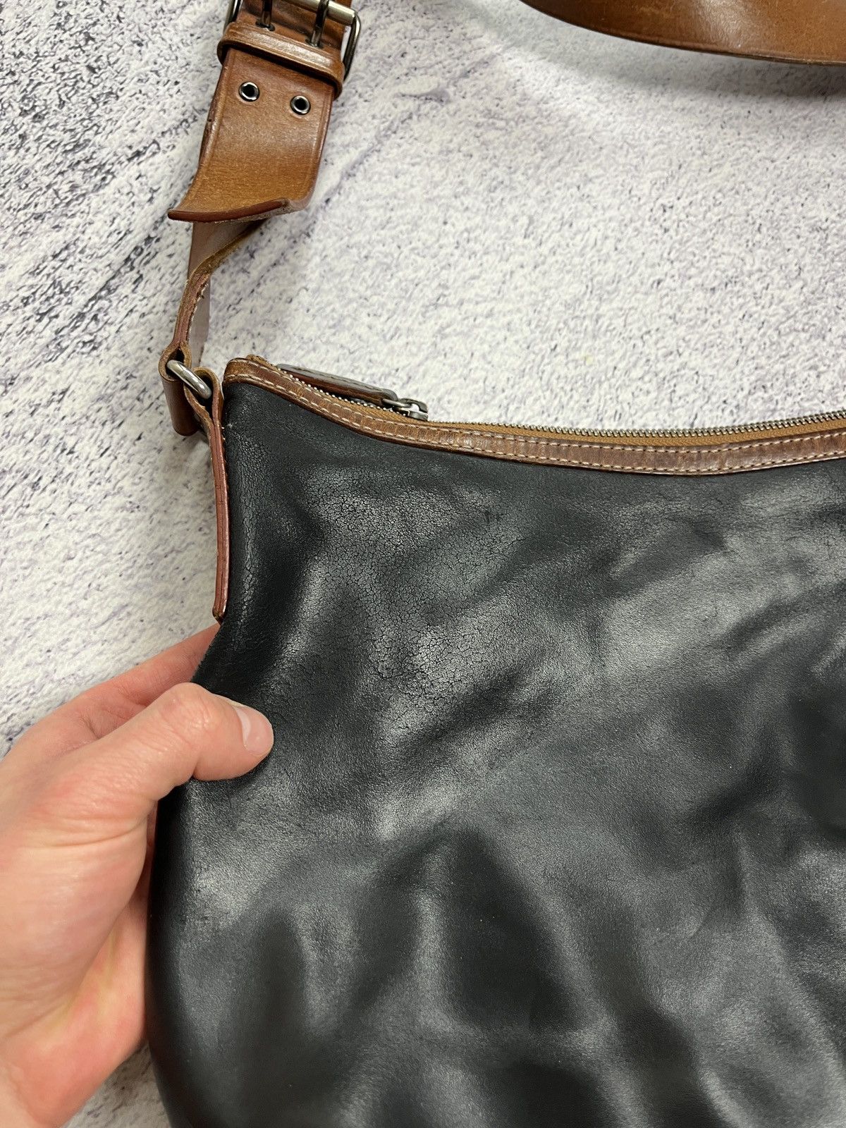 Genuine Leather × Vintage Vintage Francesco Biasa Genuine Split Leather Shoulder Bag Size ONE SIZE - 6 Thumbnail