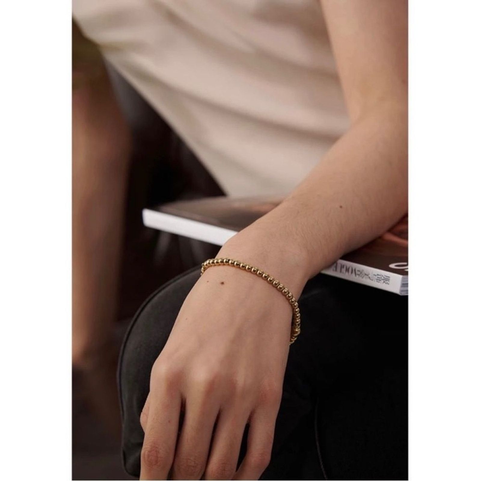Other 18K Gold Plated Beaded Bangle Size ONE SIZE - 3 Thumbnail