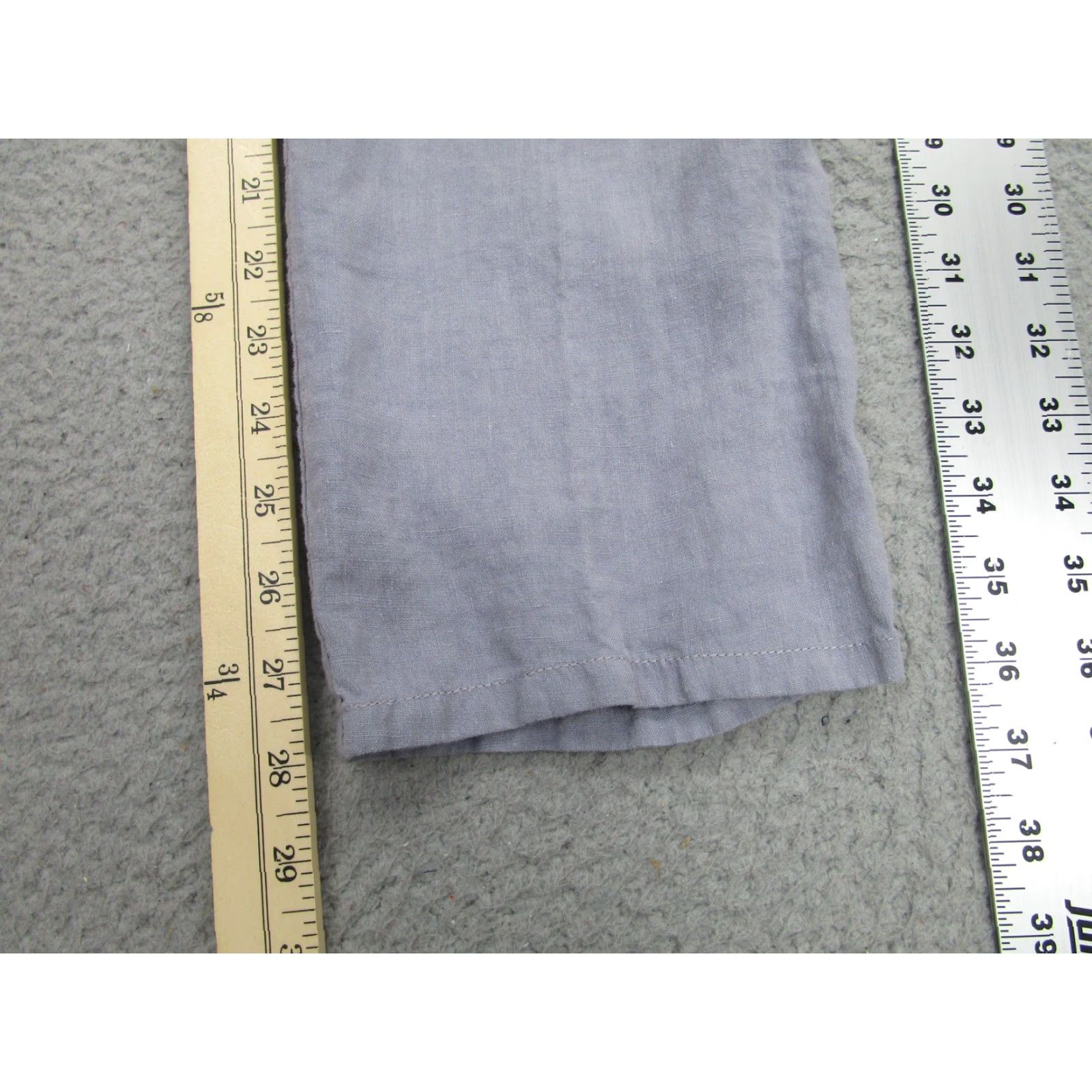 120% Lino 120% Lino Women's M Linen Cargo Pants Gray Straight Leg Casual Pockets Size 32" / US 10 / IT 46 - 2 Thumbnail