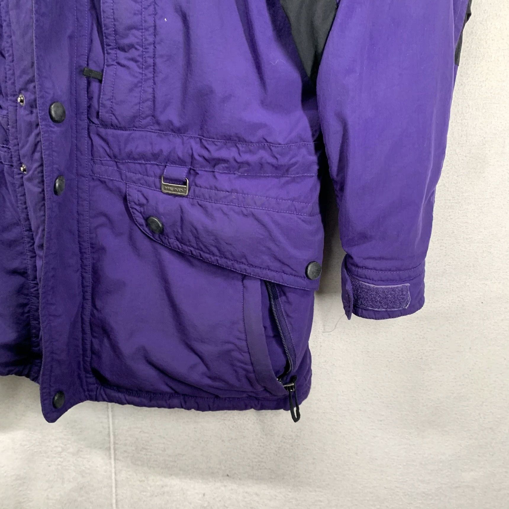 Vintage VINTAGE Head The Exploration 90’s Ski Jacket Parka Mens Medium Purple Black Water Resistant Insulated Lined Pockets Logo Skiing Winter Mens Size US M / EU 48-50 / 2 - 7 Thumbnail