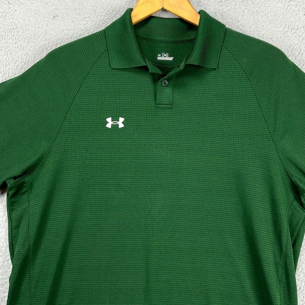 Under Armour VINTAGE Under Armour Golf Polo Shirt Mens M Green Grid Check Stretch Rugby Athletic Size US M / EU 48-50 / 2 - 2 Thumbnail