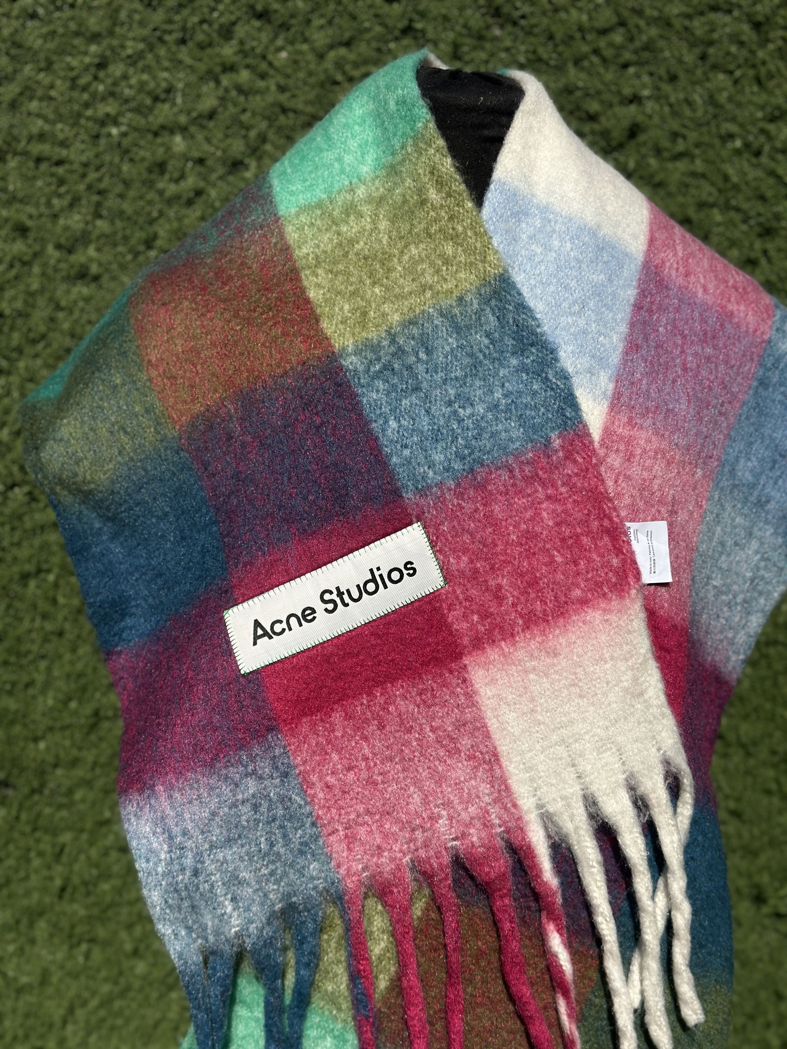 Acne Studios Acne Studios Multicolor Check Scarf Fringe Italy 250Cm Size ONE SIZE - 3 Thumbnail