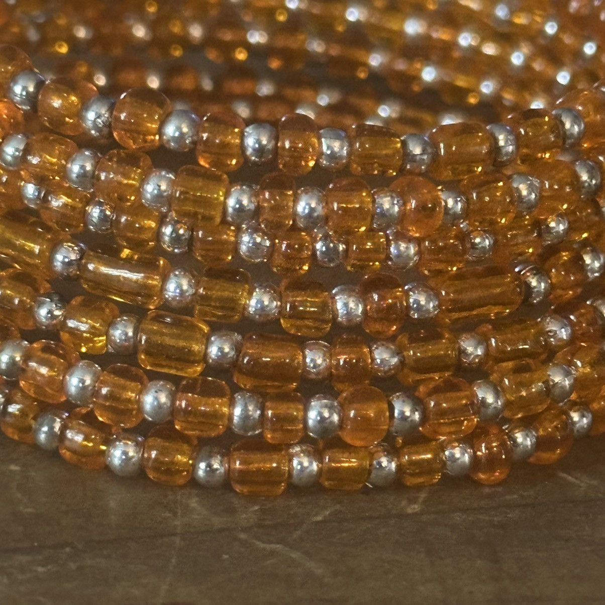 Other Orange and silver bead wrap coil bracelet Size ONE SIZE - 3 Thumbnail