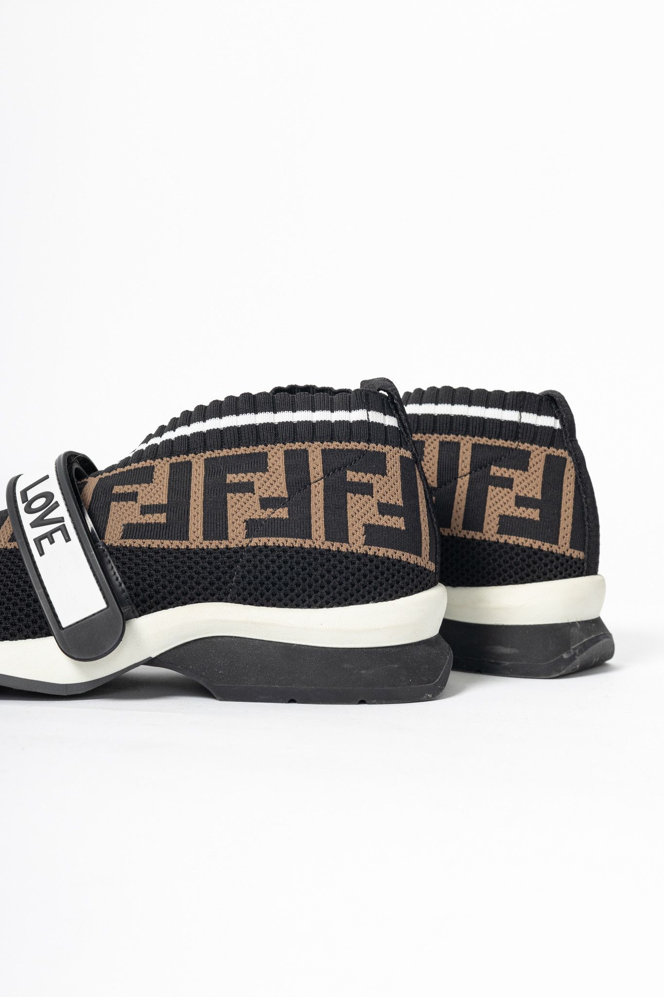 Fendi Fendi Rockoko 'Black Brown' FF Motif Knit Sneakers Size US 7.5 / IT 37.5 - 8 Thumbnail
