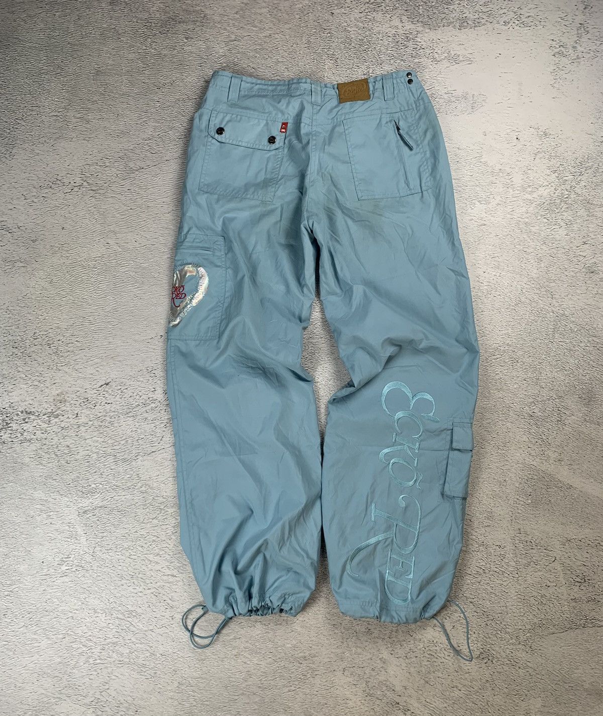 Ecko Unltd. Ecko Unldt. Red cargo pants vintage nylon blue parachute ...