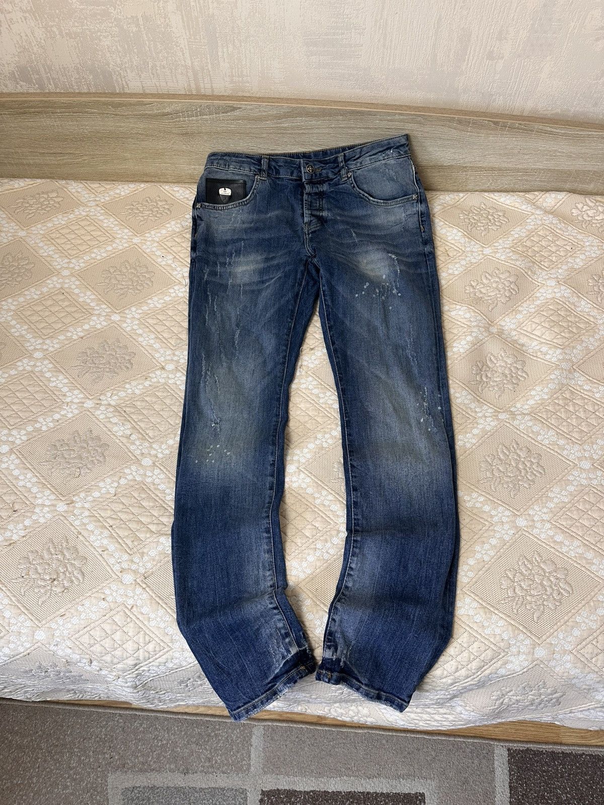 John Richmond 🔥 John RICHMOND Denim Big Logo Y2K Distressed Pants Jeans Size US 30 / EU 46 - 4 Thumbnail