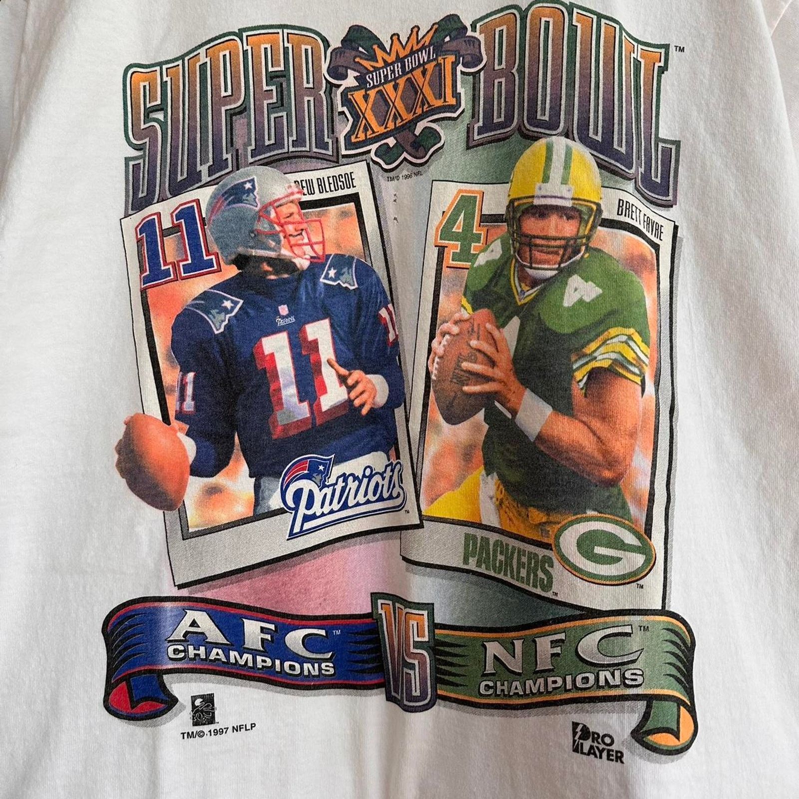 Pro Player × Vintage Vintage 1997 Bledsoe Vs Favre Super Bowl Shirt Size US L / EU 52-54 / 3 - 3 Thumbnail