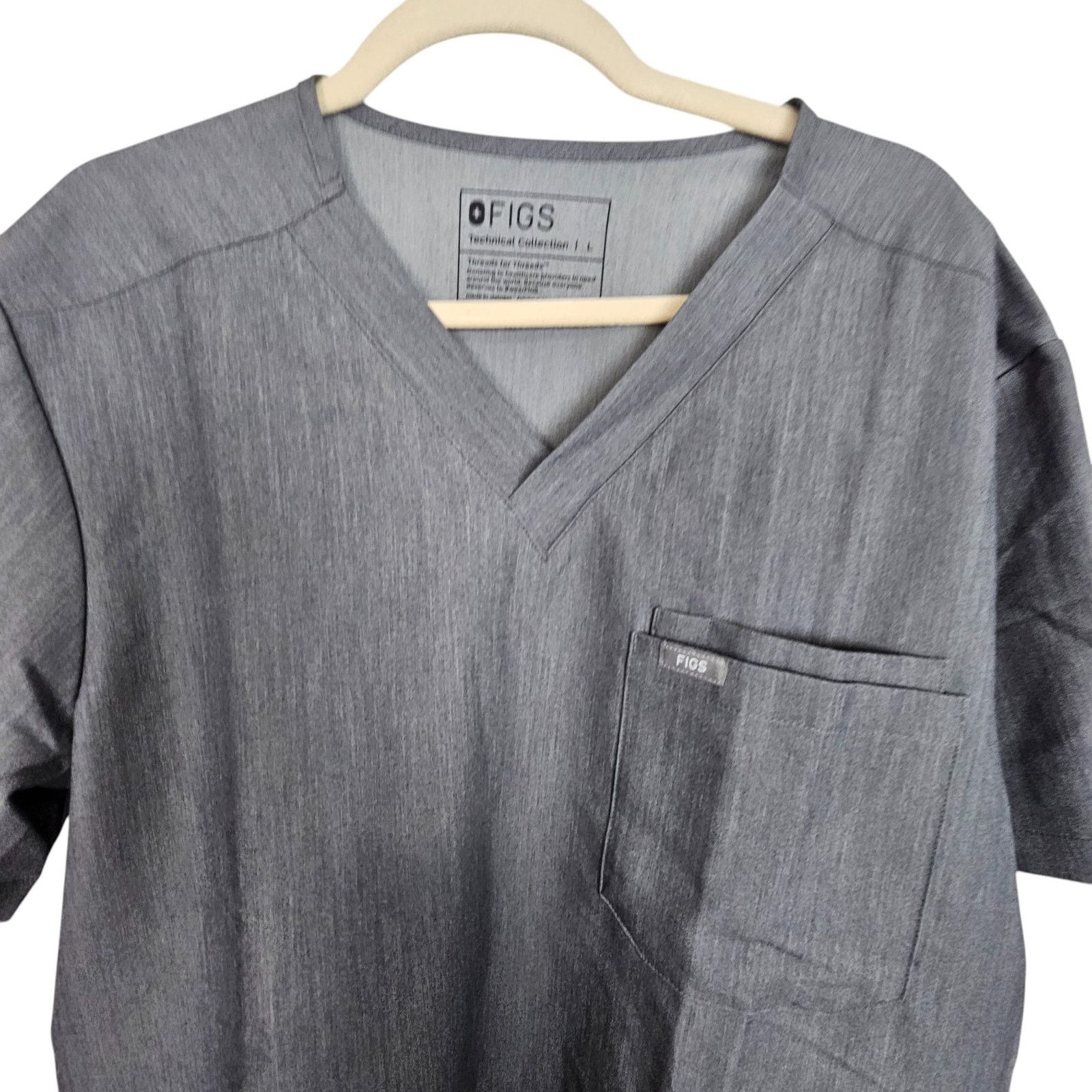 Figue Figs Mens Leon Scrub Top L Workwear Stretch Comfort Doctor Size L / US 10 / IT 46 - 2 Thumbnail