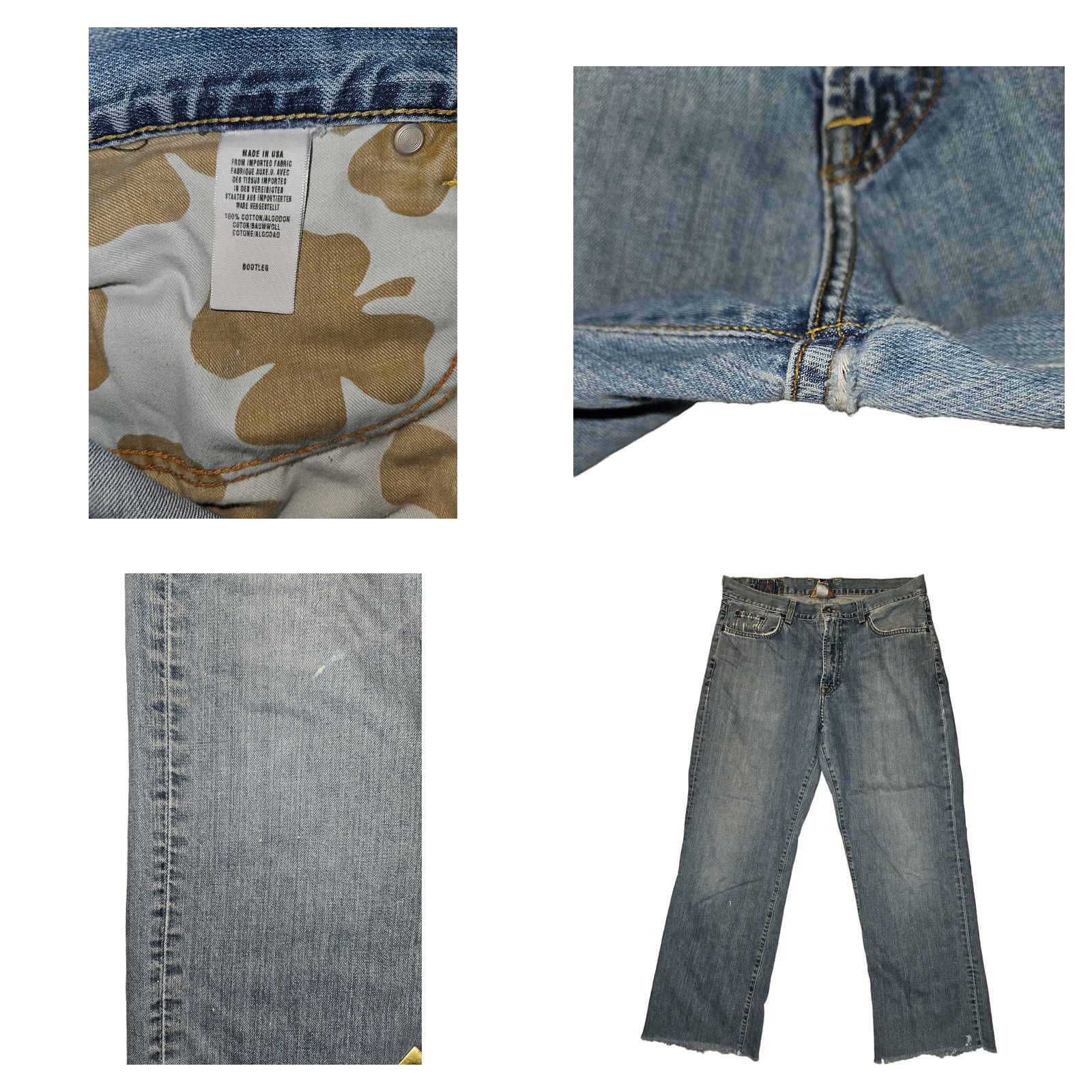 Lucky Brand VINTAGE Lucky Brand Jeans Bootcut Men 33 Blue 90s Distressed USA 2-Pack/2-Pair Size US 33 - 9 Thumbnail