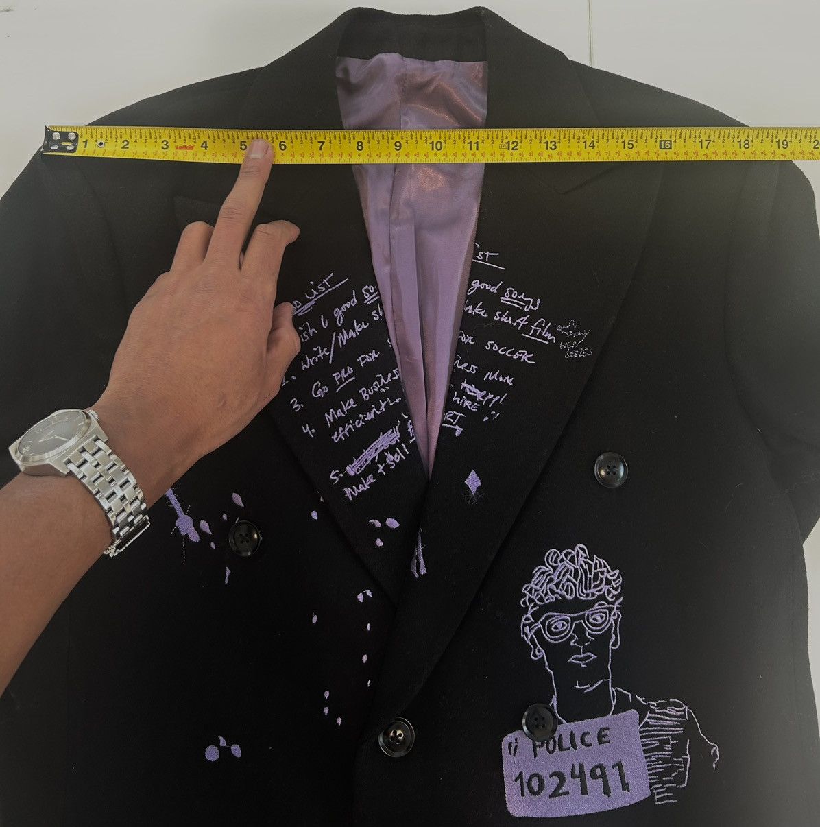 KidSuper Kidsuper Studio Double Breasted Embroidery Blazer XL Size 44R - 8 Thumbnail