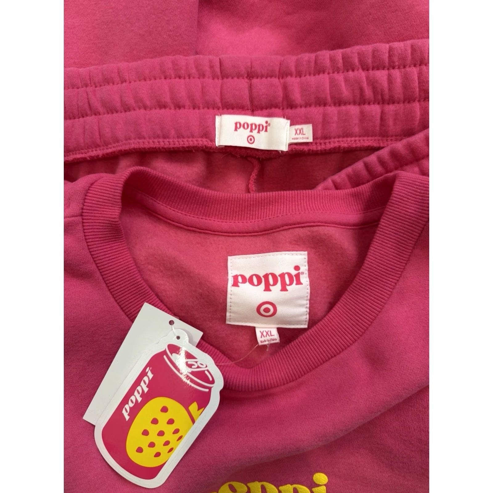Pinko Poppi Sweatshirt & Sweatpants Pink 2XL XXL Tracksuit Set Unisex Adults Crew Neck 2 Piece Activewear Nylon? Size XXL / US 16-18 / IT 52-54 - 3 Thumbnail