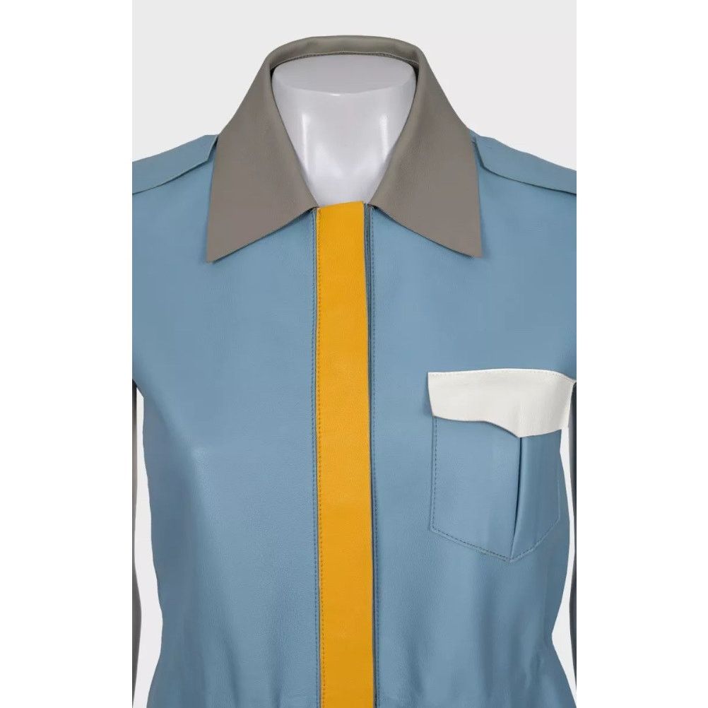 Fendi Fendi Blue Leather Multicolor Vest, Size IT40/S Size S / US 4 / IT 40 - 4 Thumbnail