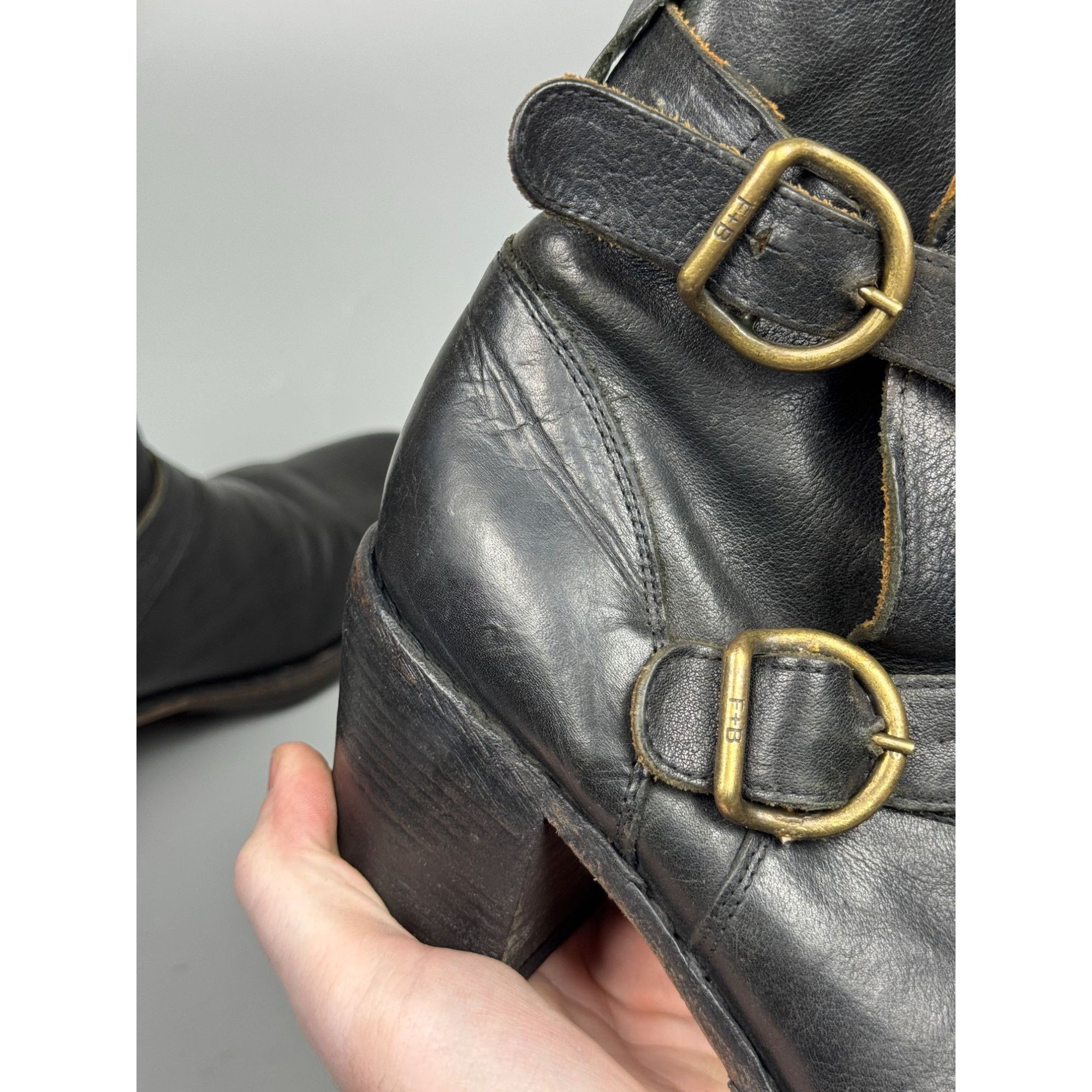 Fiorentini + Baker Fiorentini + Baker Mid Heel Black Leather Boots (Y1240) Size US 9 / IT 39 - 12 Thumbnail