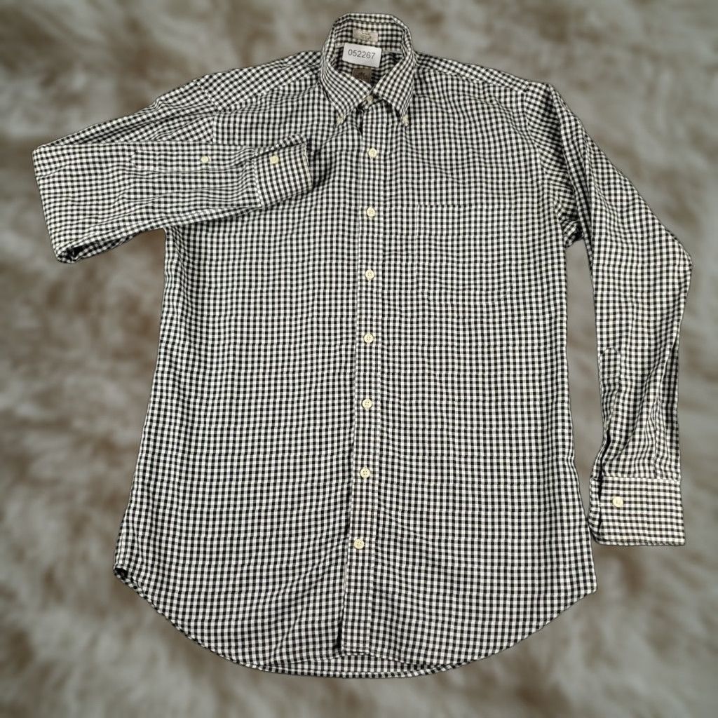 Peter Millar Peter Millar Shirt Mens Medium Black Check Button-Up Long Sleeve Casual Business Formal Travel 90s? Size US M / EU 48-50 / 2 - 1 Thumbnail