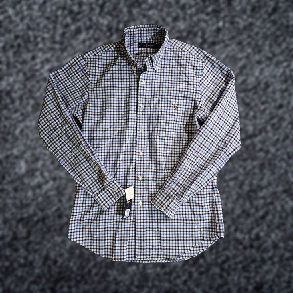 Ralph Lauren Ralph Lauren NWTs Classic Oxford Button-up Shirt Blue Purple Check Mens Sm Size US S / EU 44-46 / 1 - 1 Thumbnail