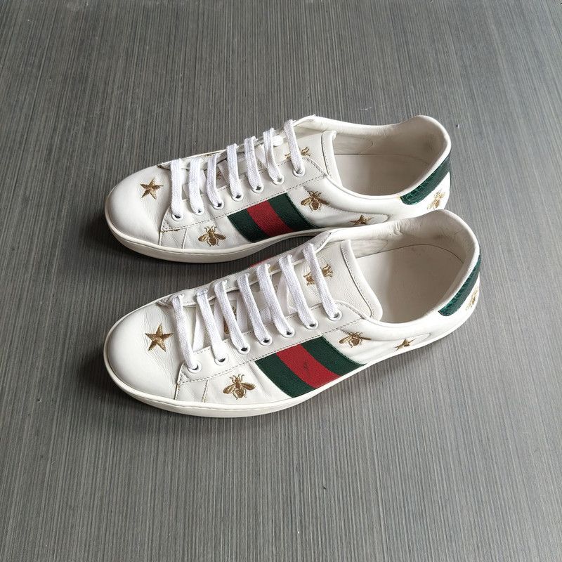 Gucci Gucci Ace Leather Embroidered Bee Fashion Sneakers 0079 Size US 8.5 / EU 41-42 - 1 Thumbnail