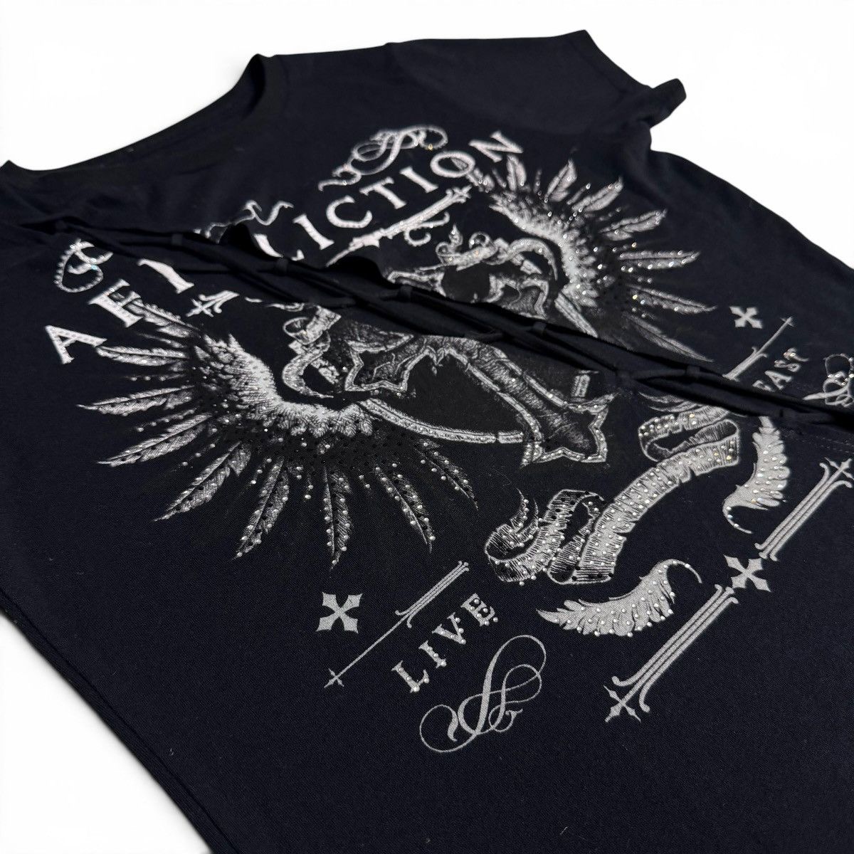 Affliction NWT Affliction Portrayal Rhinestone Cut Out Front Top Size S / US 4 / IT 40 - 2 Thumbnail