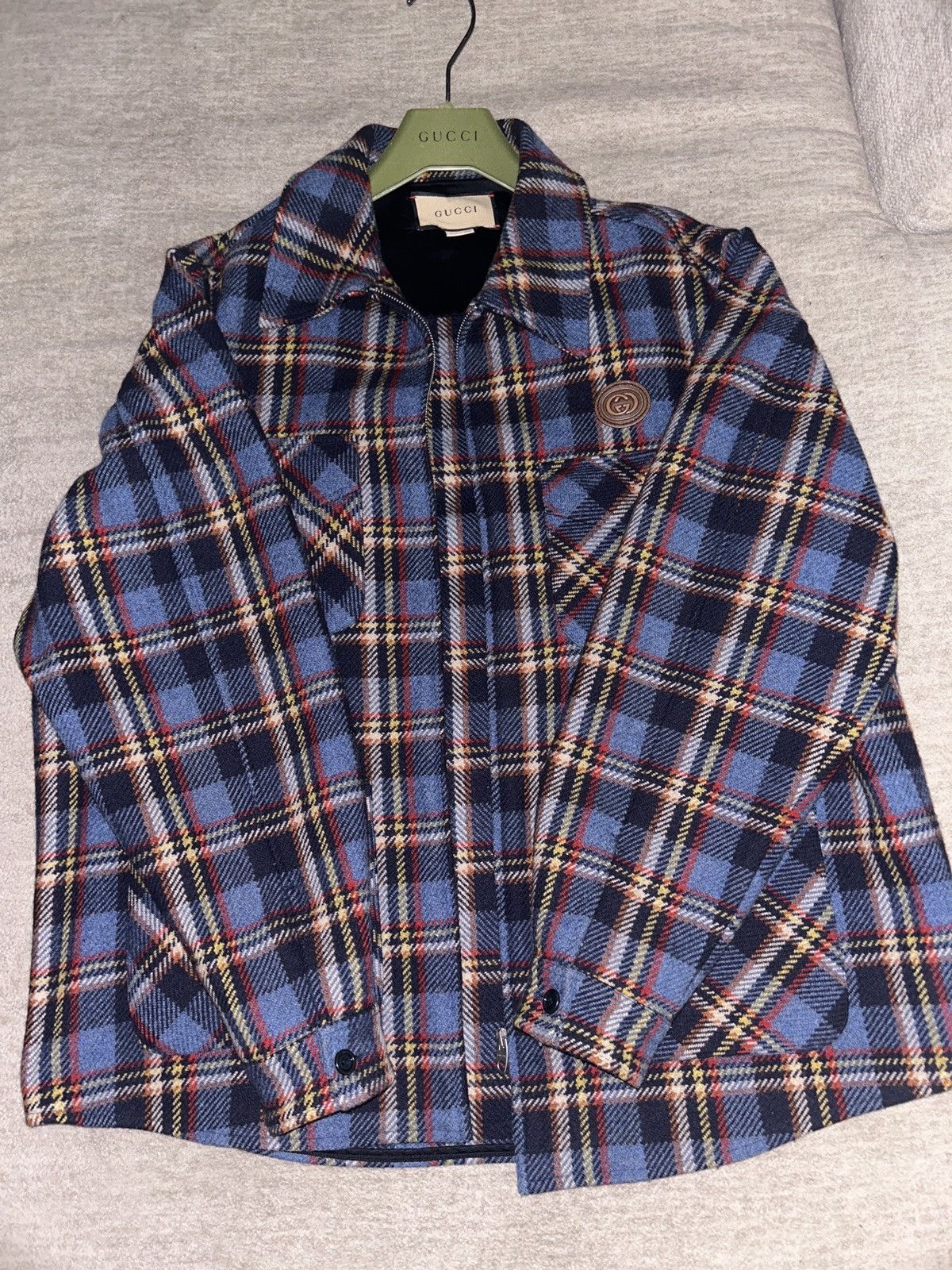 Gucci GUCCI Tiger Patch Checked Shirt Jacket Size US S / EU 44-46 / 1 - 2 Thumbnail