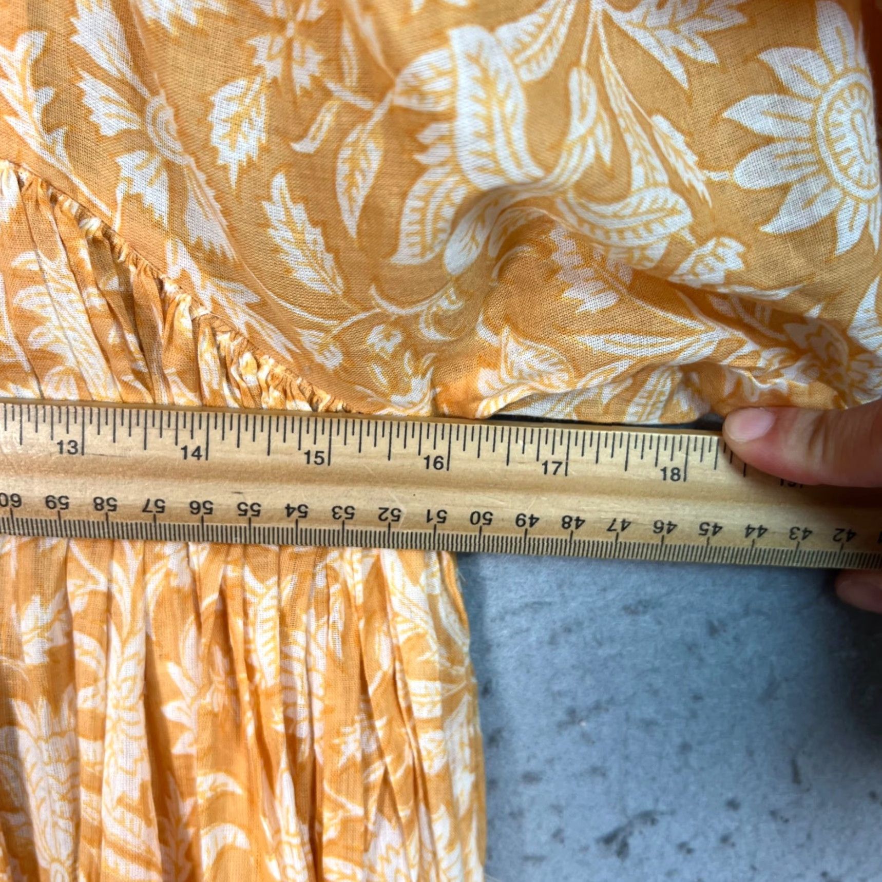Vintage Daughters Of India Womens Small Yellow Orange Floral Cotton Dress Boho Maxi Vintage Shirt Size S / US 4 / IT 40 - 6 Thumbnail