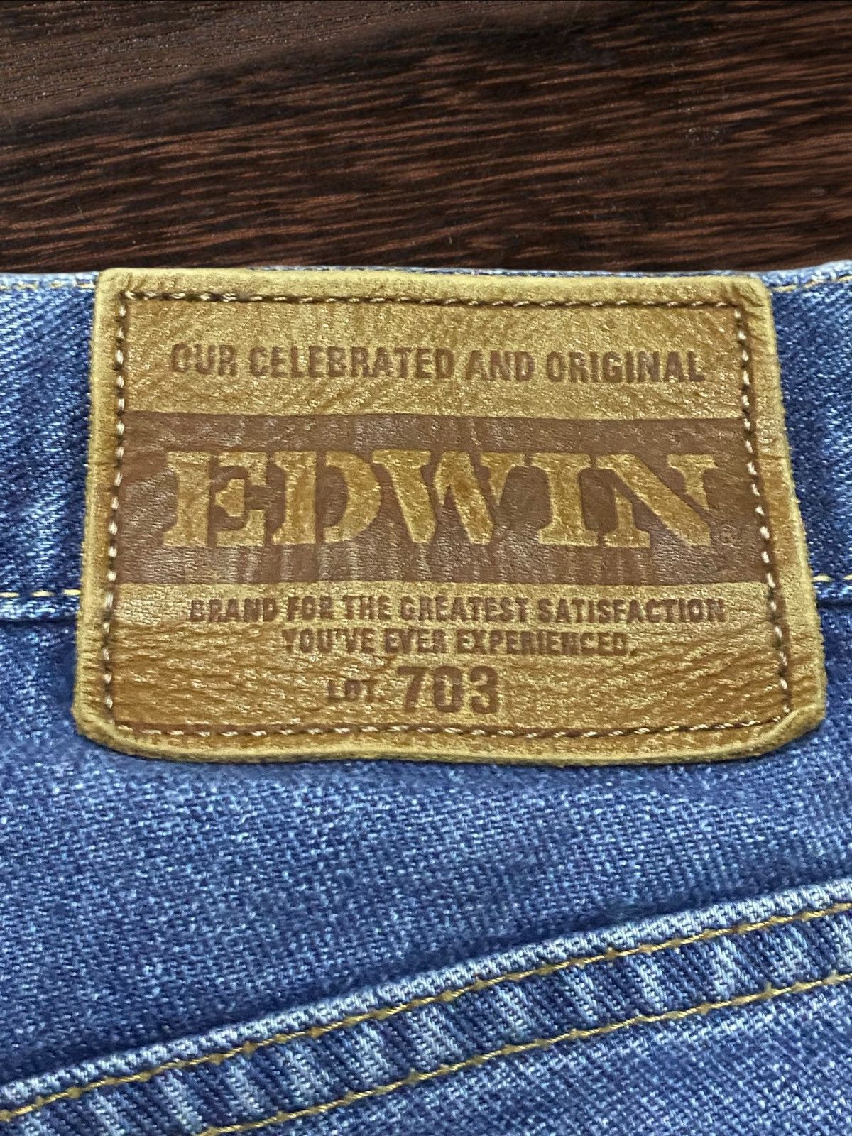 Japanese Brand Vintage Japanese Brand Edwin 703 Blue Wash Distressed Jeans Size US 30 / EU 46 - 12 Thumbnail