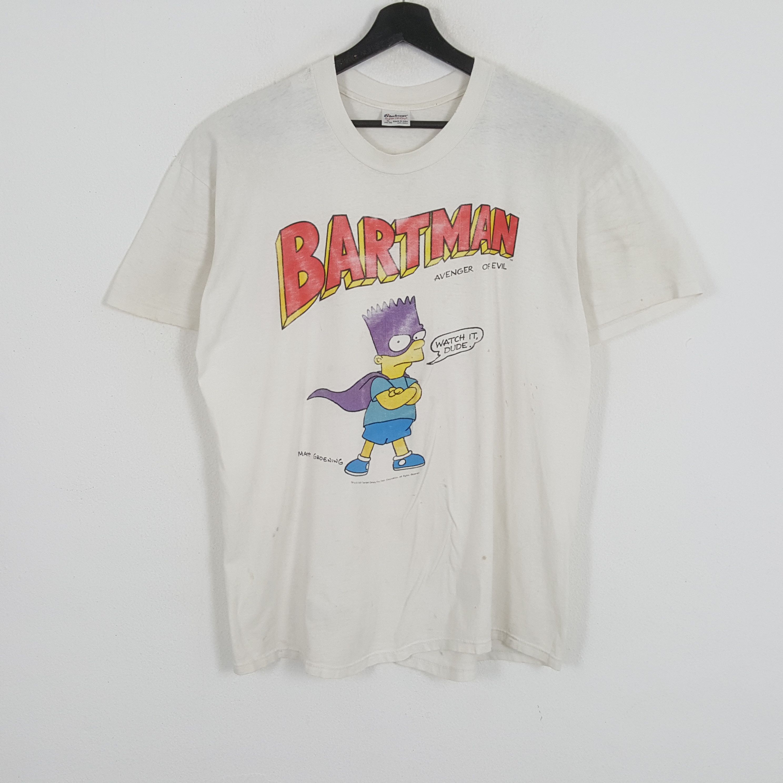 Cartoon Network × DC Comics × Vintage BARTMAN Parady Style Vintage Stedman Tshirt Size US XL / EU 56 / 4 - 1 Thumbnail