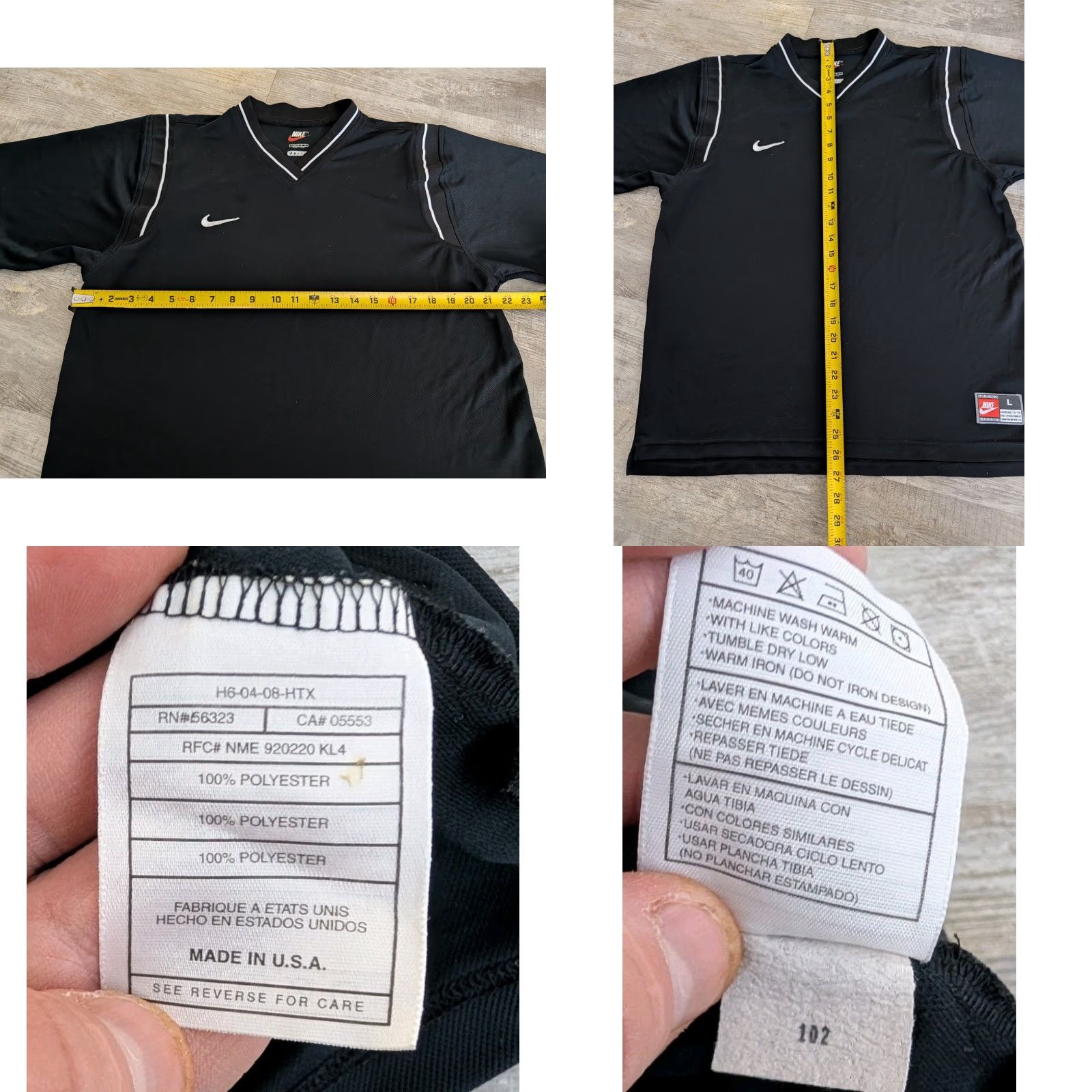 Nike VINTAGE Nike Team Shirt Mens Black Jersey Tee Shirt V-Neck Size L USA Made Size US L / EU 52-54 / 3 - 8 Thumbnail