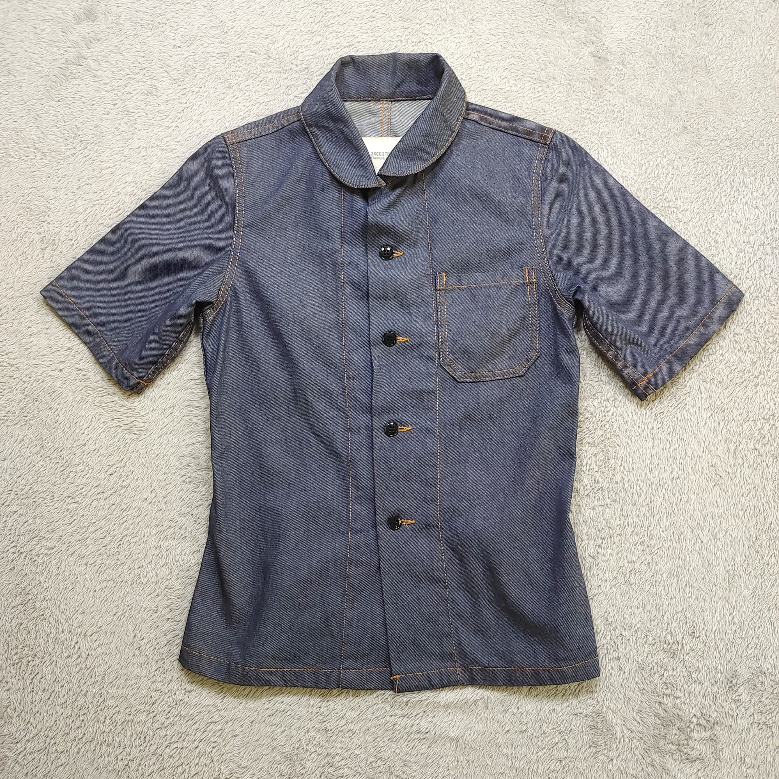ZUCCA Travail Denim Short Sleeve Shirt button up, man/women