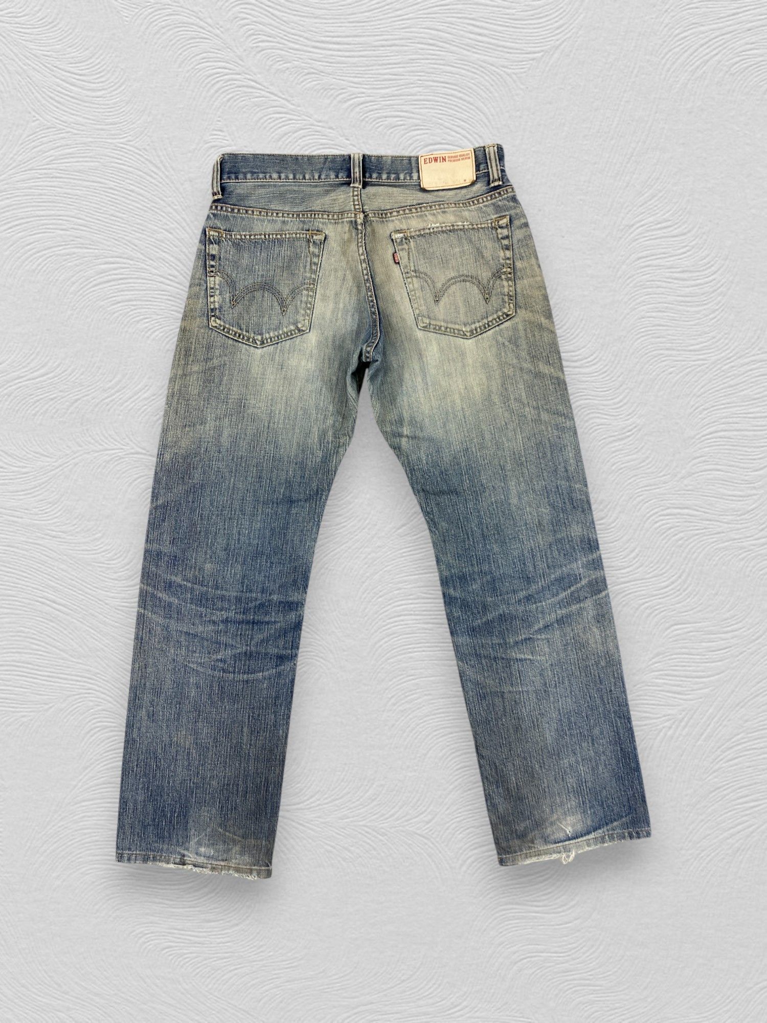 Japanese Brand Distressed Blue Vintage Edwin 504 Jeans 34x30 Denim- JN3542 Size US 34 / EU 50 - 2 Thumbnail