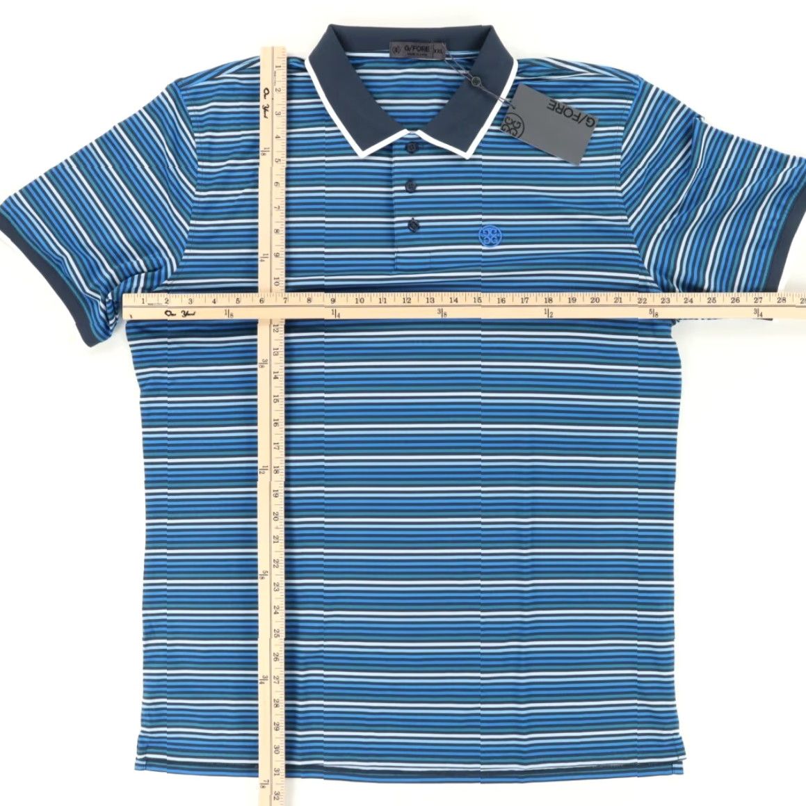 G/FORE G/Fore Cinque Terre Rib Stretch Polyester Striped Polo Shirt Racer Men's 2XL Size US XXL / EU 58 / 5 - 3 Thumbnail